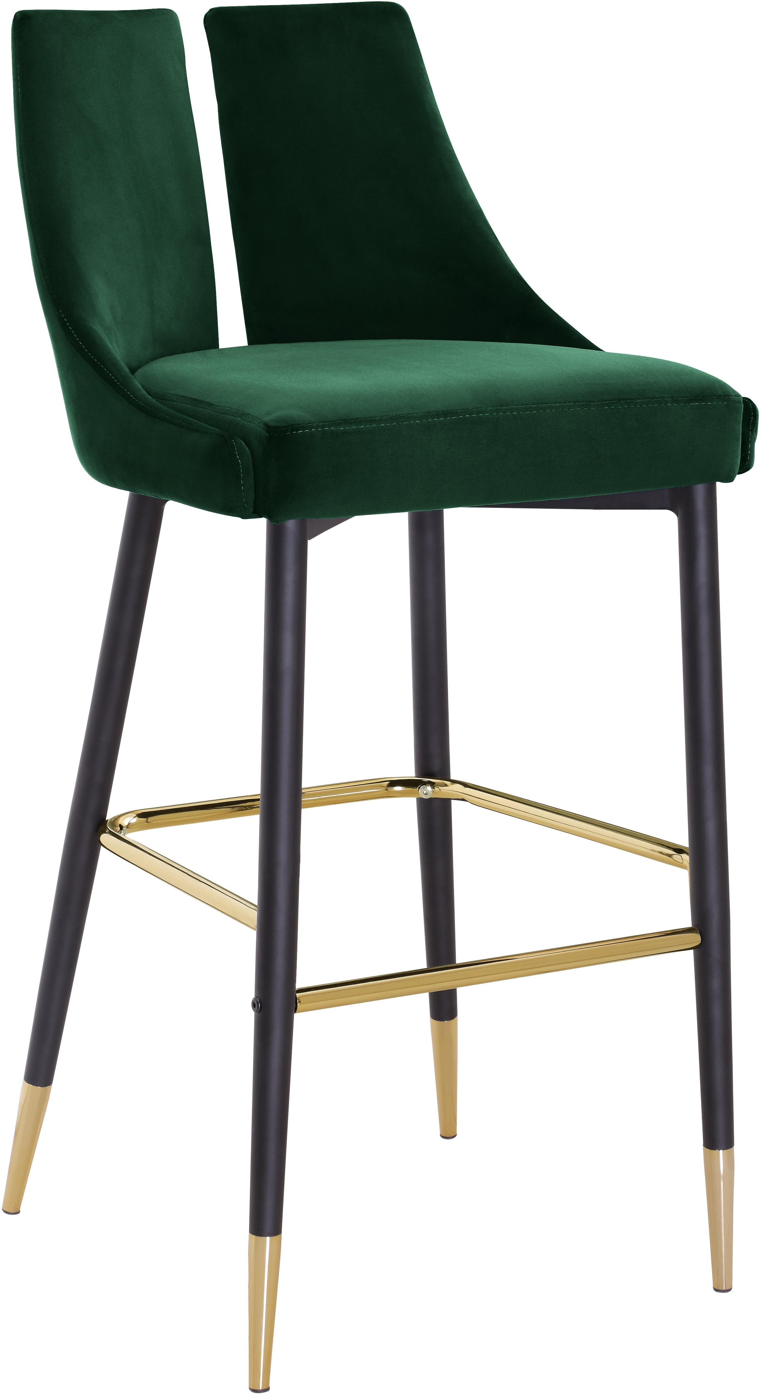 Sleek Green Velvet Stool - Luxury Home Furniture (MI)