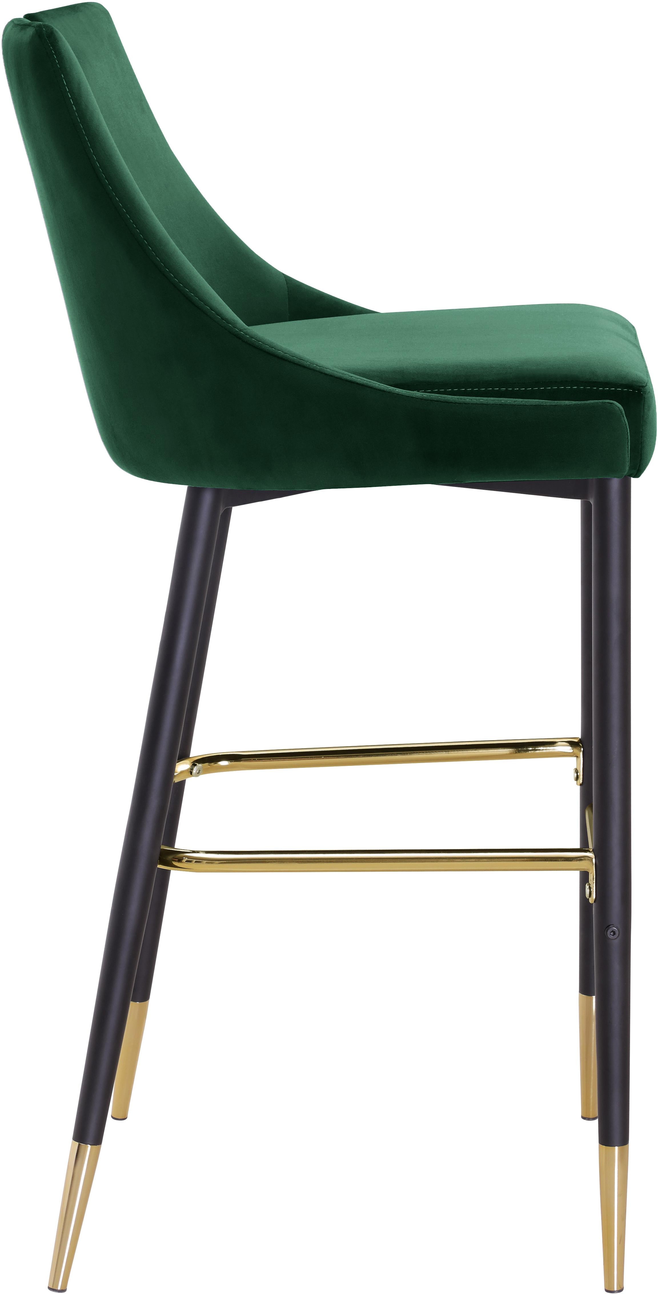 Sleek Green Velvet Stool - Luxury Home Furniture (MI)