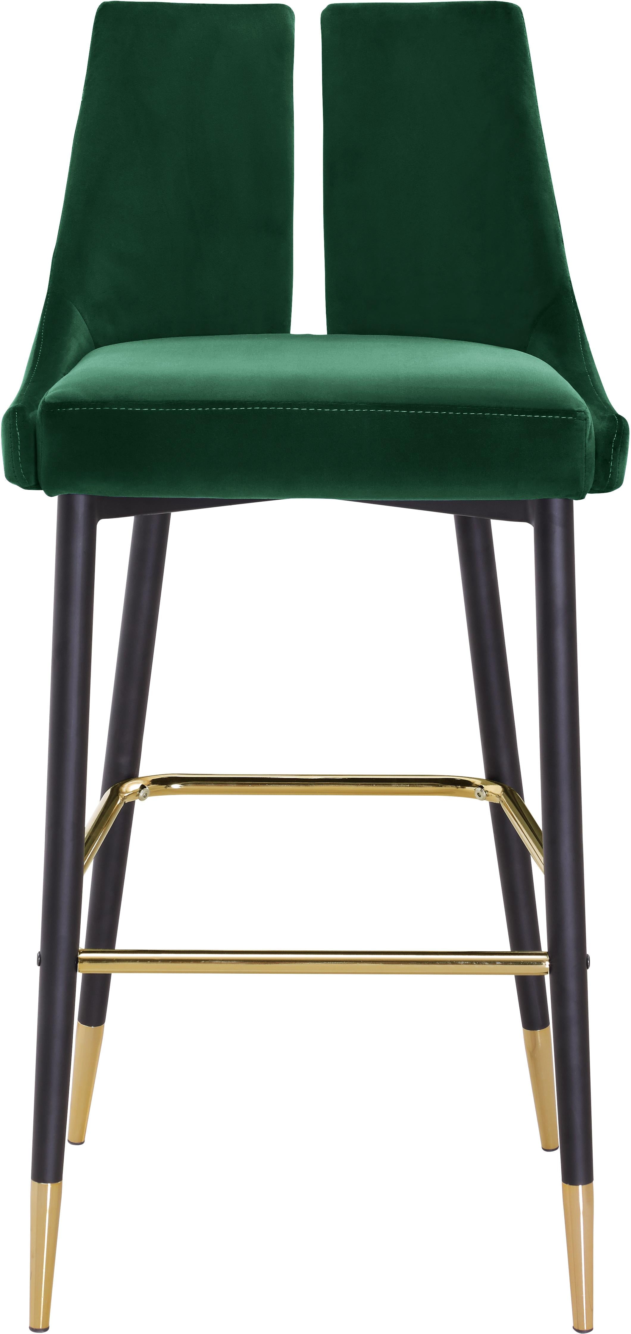Sleek Green Velvet Stool - Luxury Home Furniture (MI)
