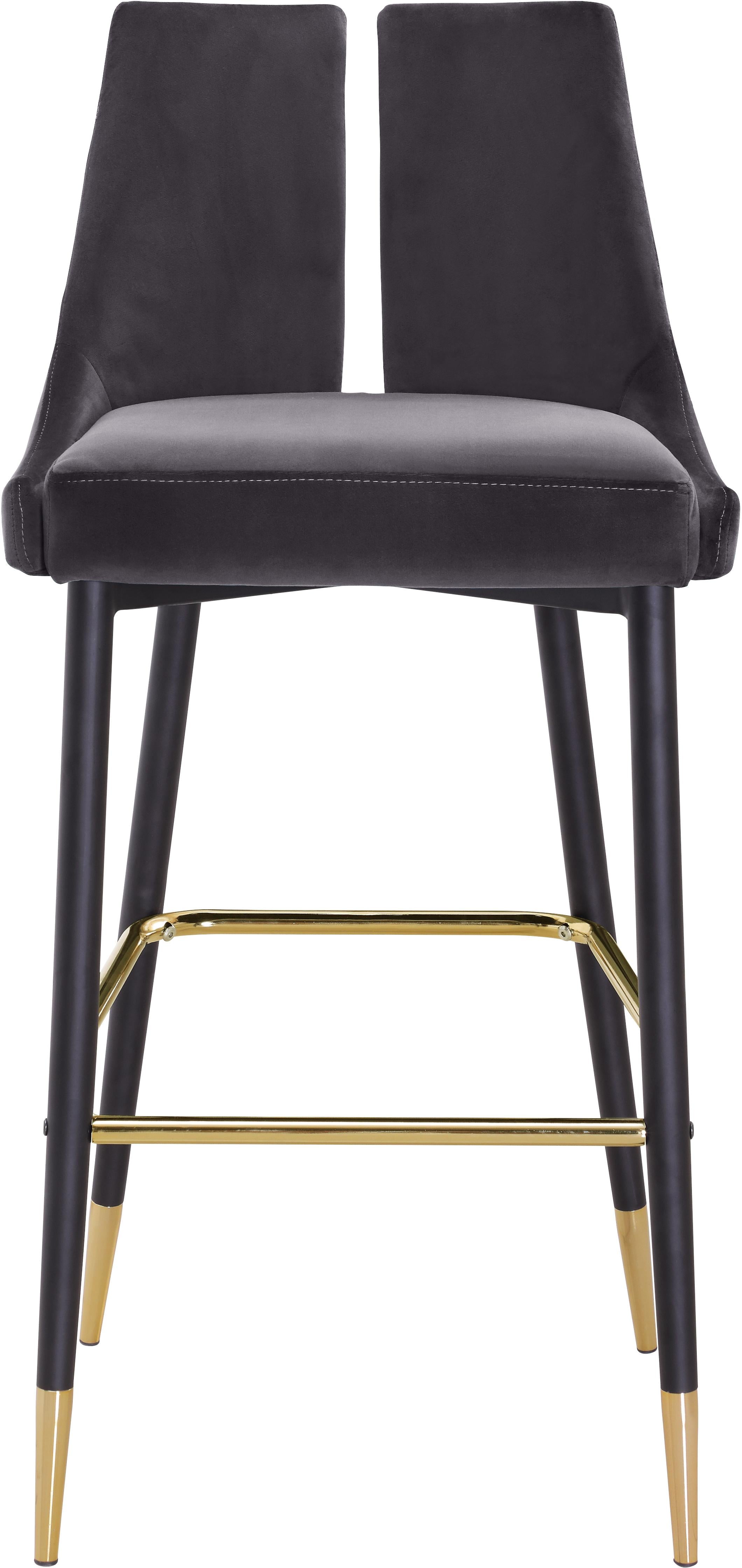Sleek Grey Velvet Stool - Luxury Home Furniture (MI)