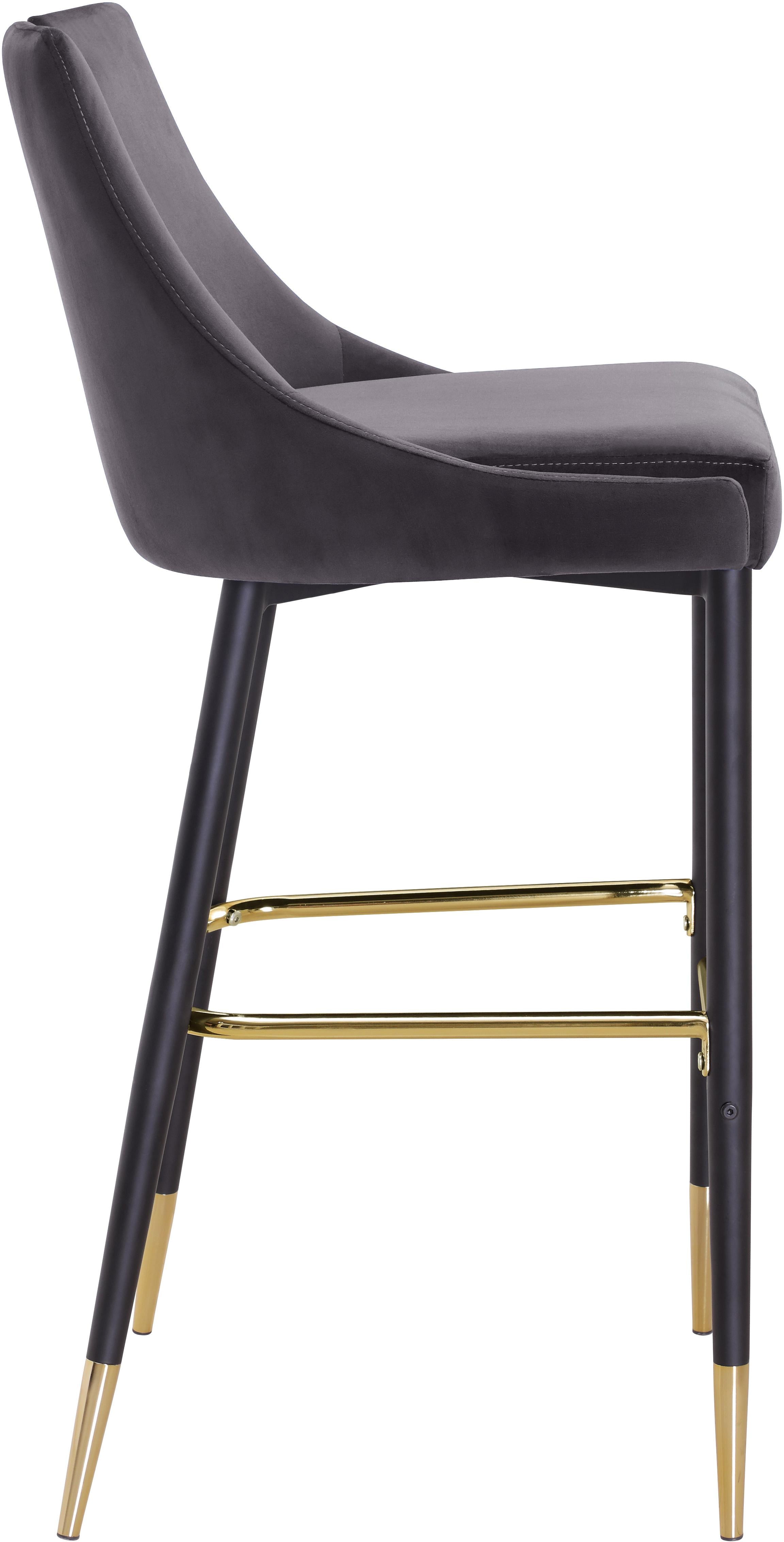 Sleek Grey Velvet Stool - Luxury Home Furniture (MI)