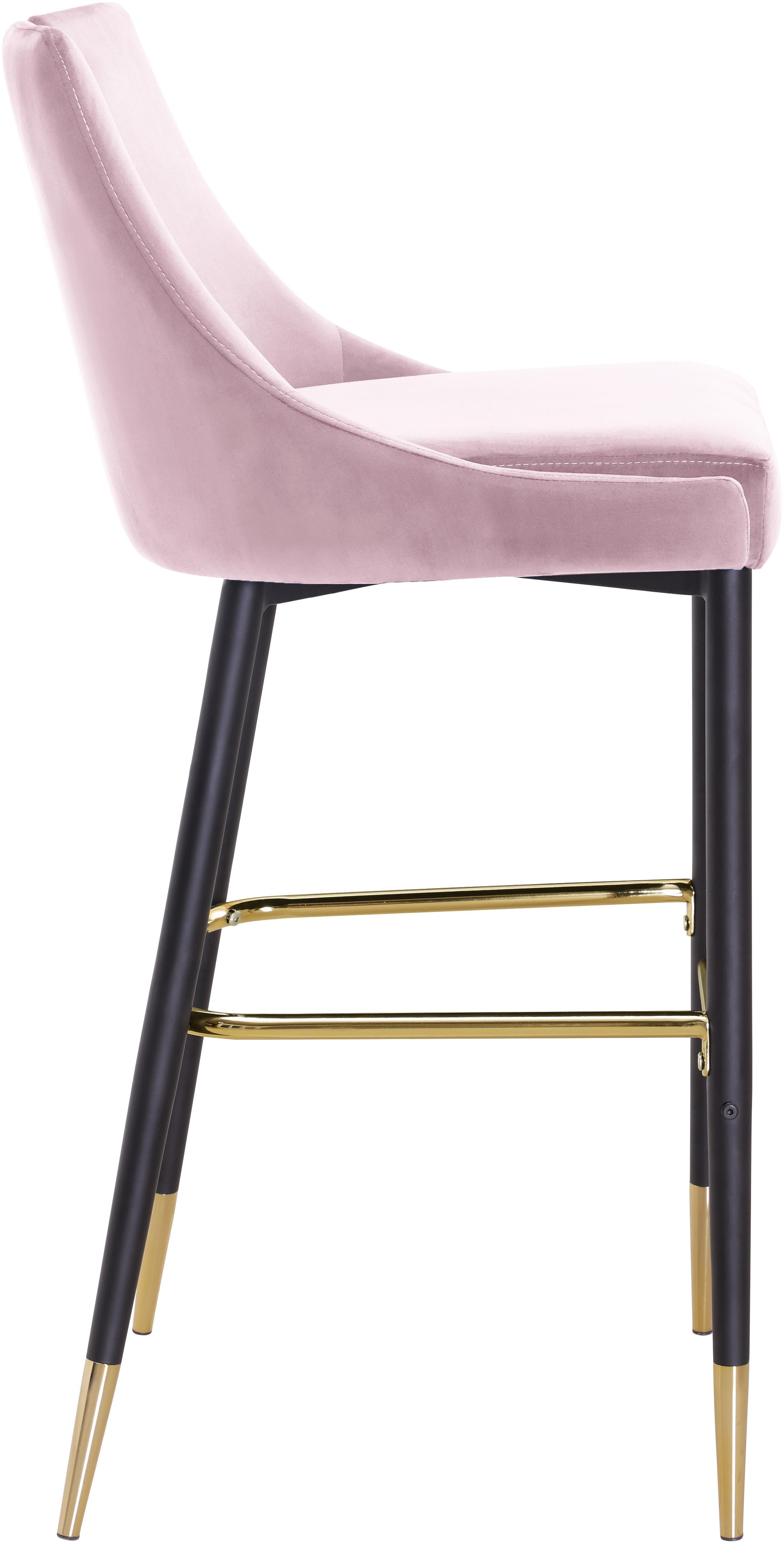 Sleek Pink Velvet Stool - Luxury Home Furniture (MI)