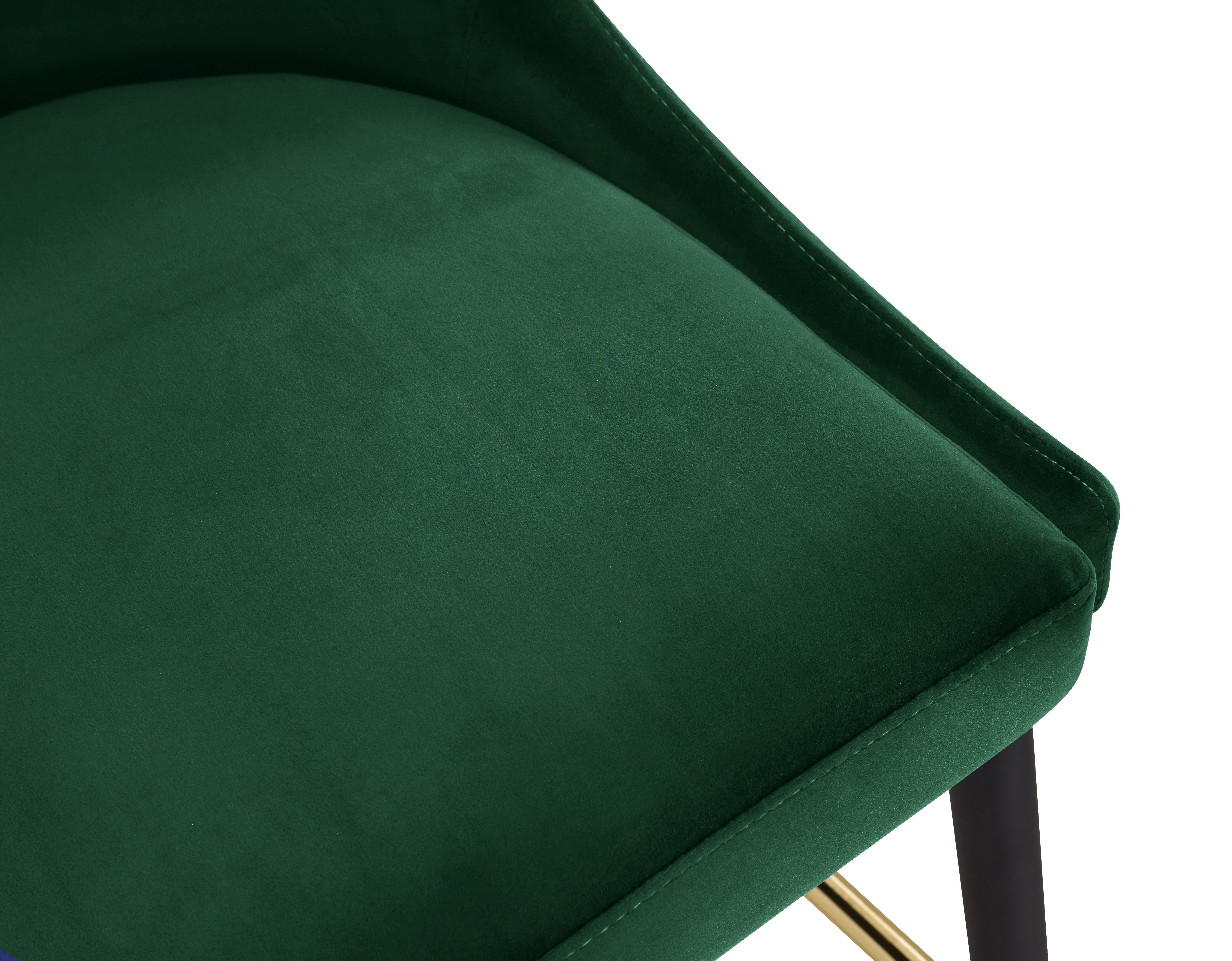 Sleek Green Velvet Stool - Luxury Home Furniture (MI)