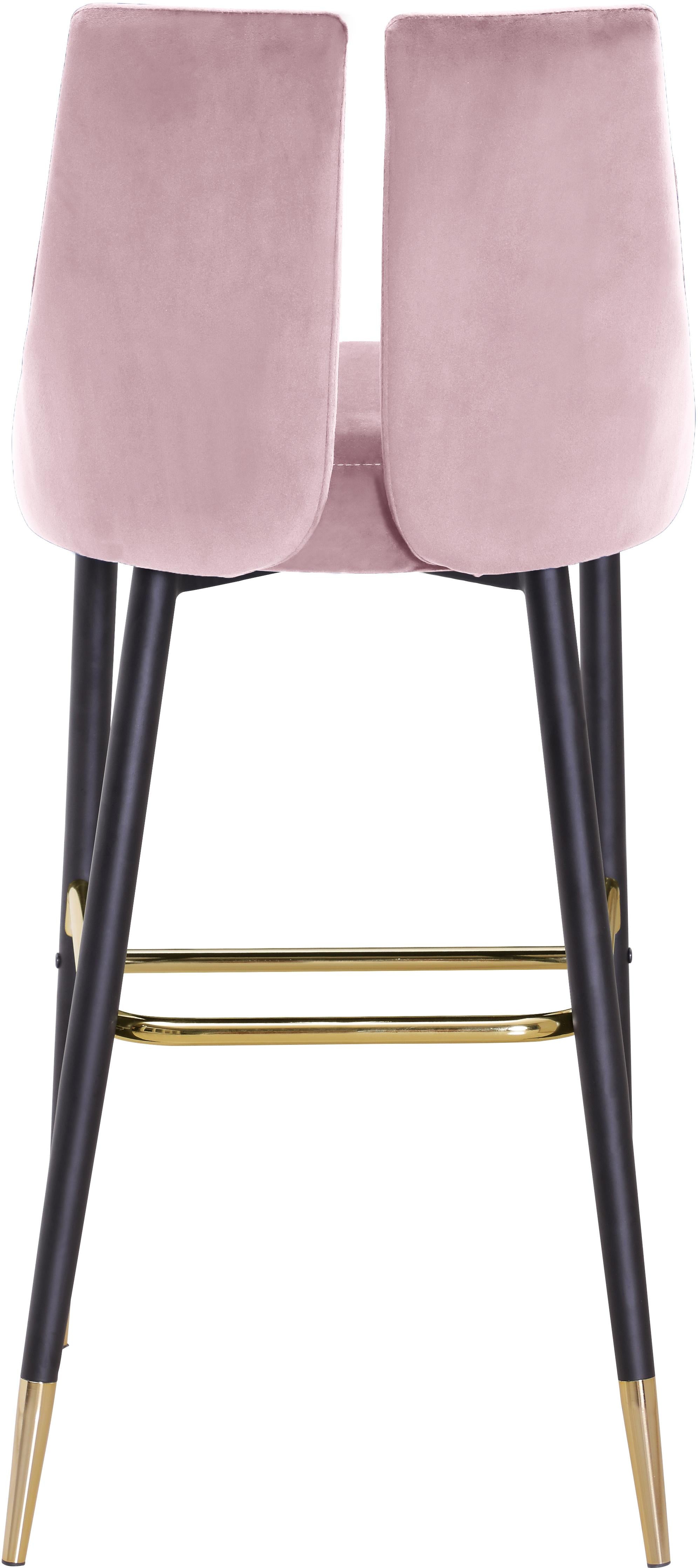 Sleek Pink Velvet Stool - Luxury Home Furniture (MI)