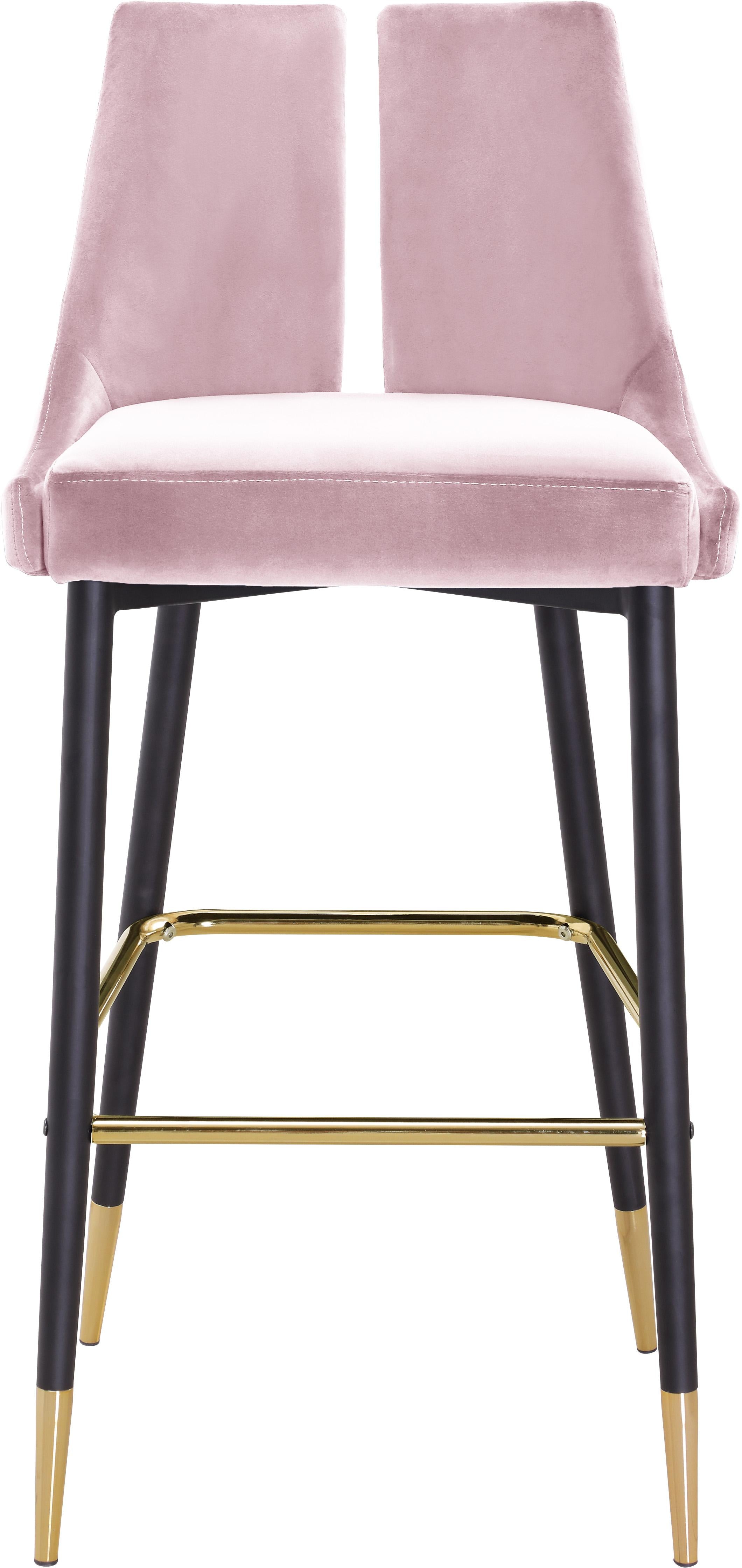 Sleek Pink Velvet Stool - Luxury Home Furniture (MI)