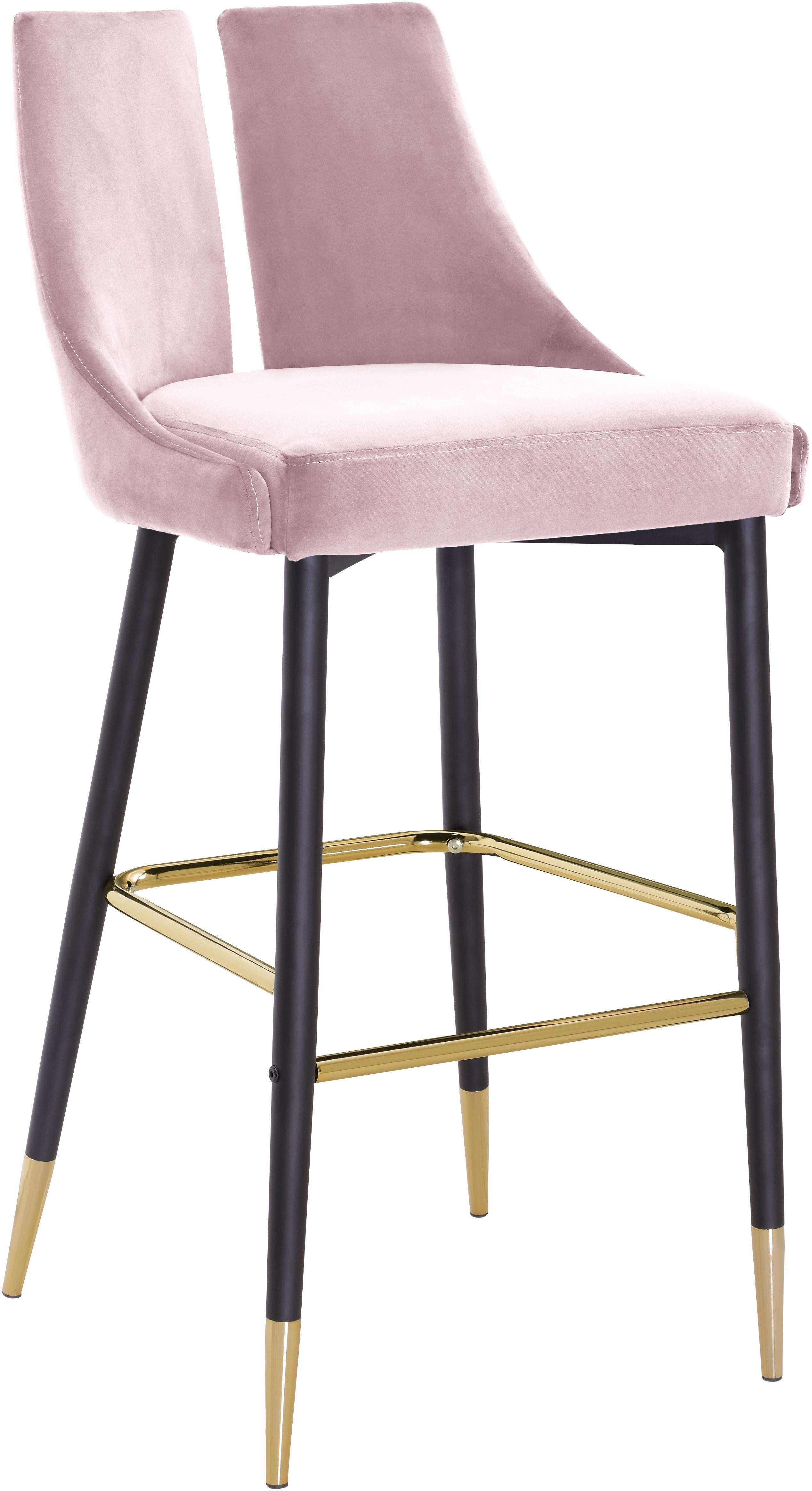 Sleek Pink Velvet Stool - Luxury Home Furniture (MI)