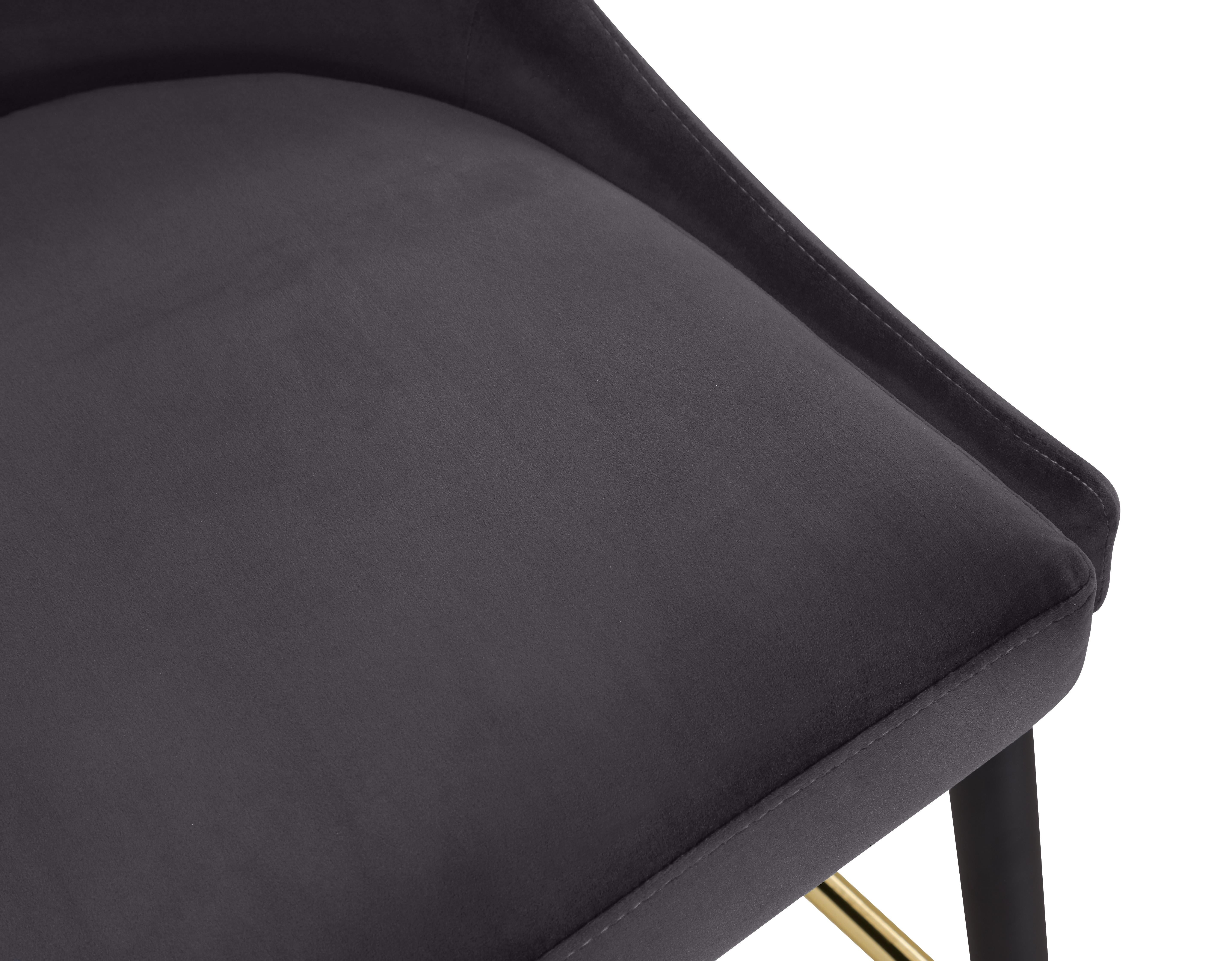 Sleek Grey Velvet Stool - Luxury Home Furniture (MI)