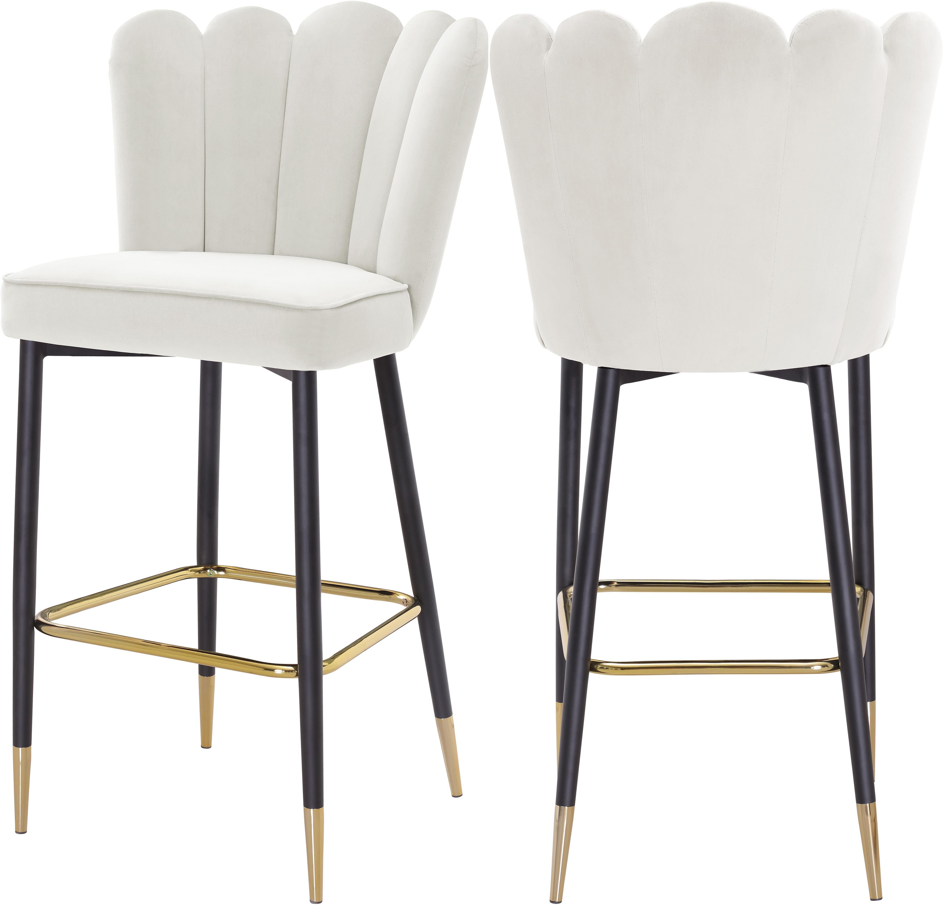 Lily Cream Velvet Stool - Luxury Home Furniture (MI)