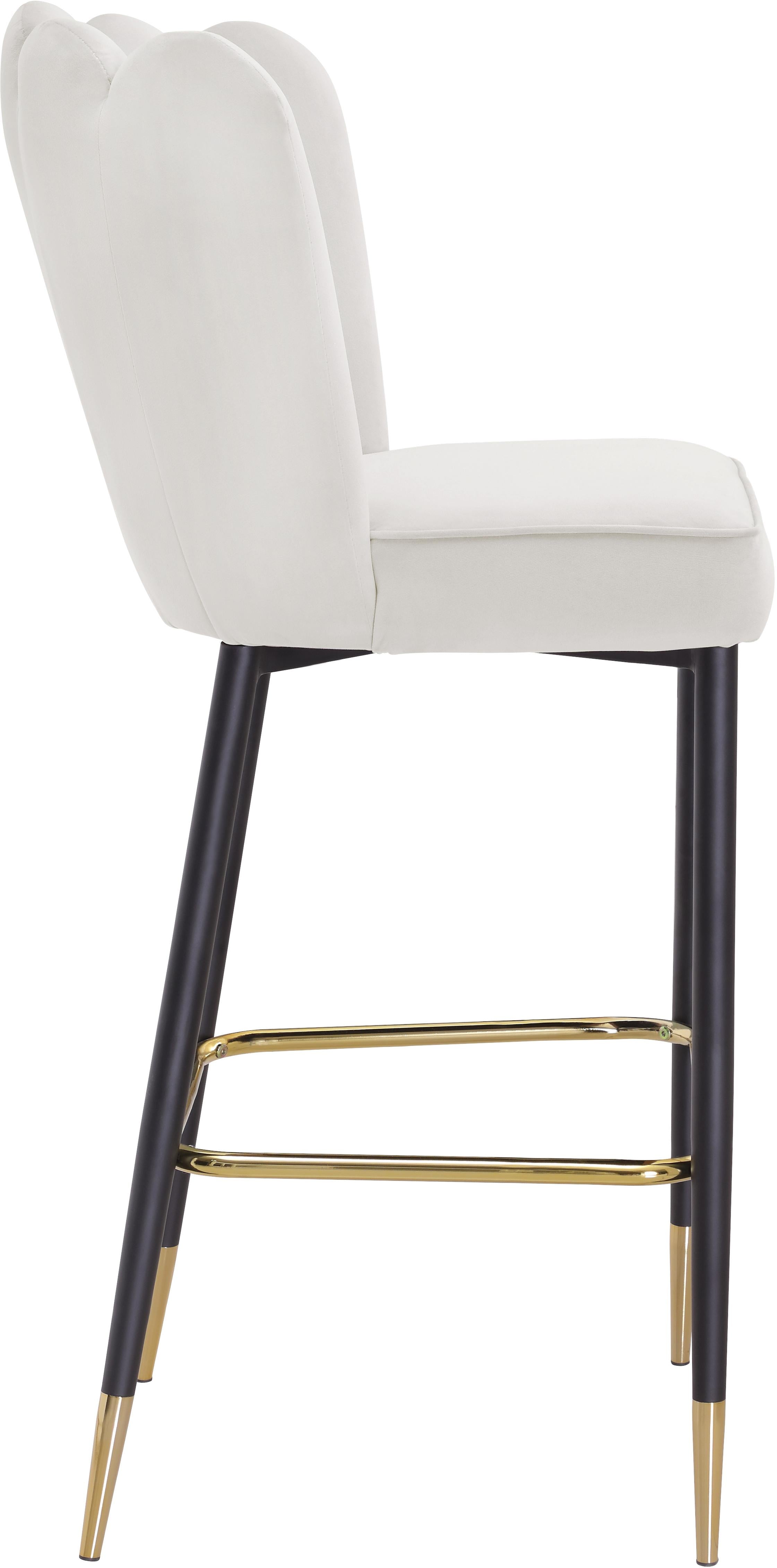 Lily Cream Velvet Stool - Luxury Home Furniture (MI)