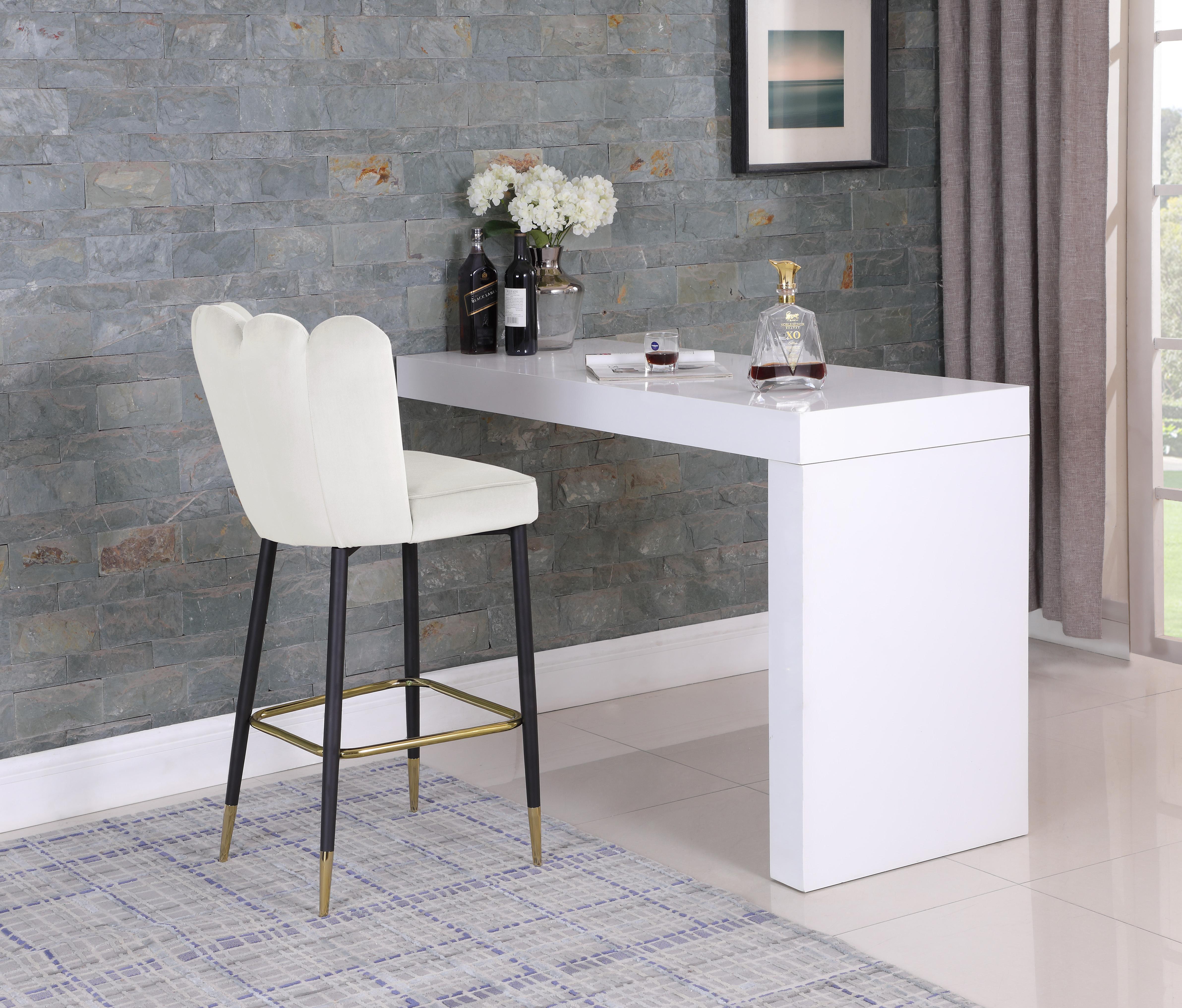 Lily Cream Velvet Stool - Luxury Home Furniture (MI)