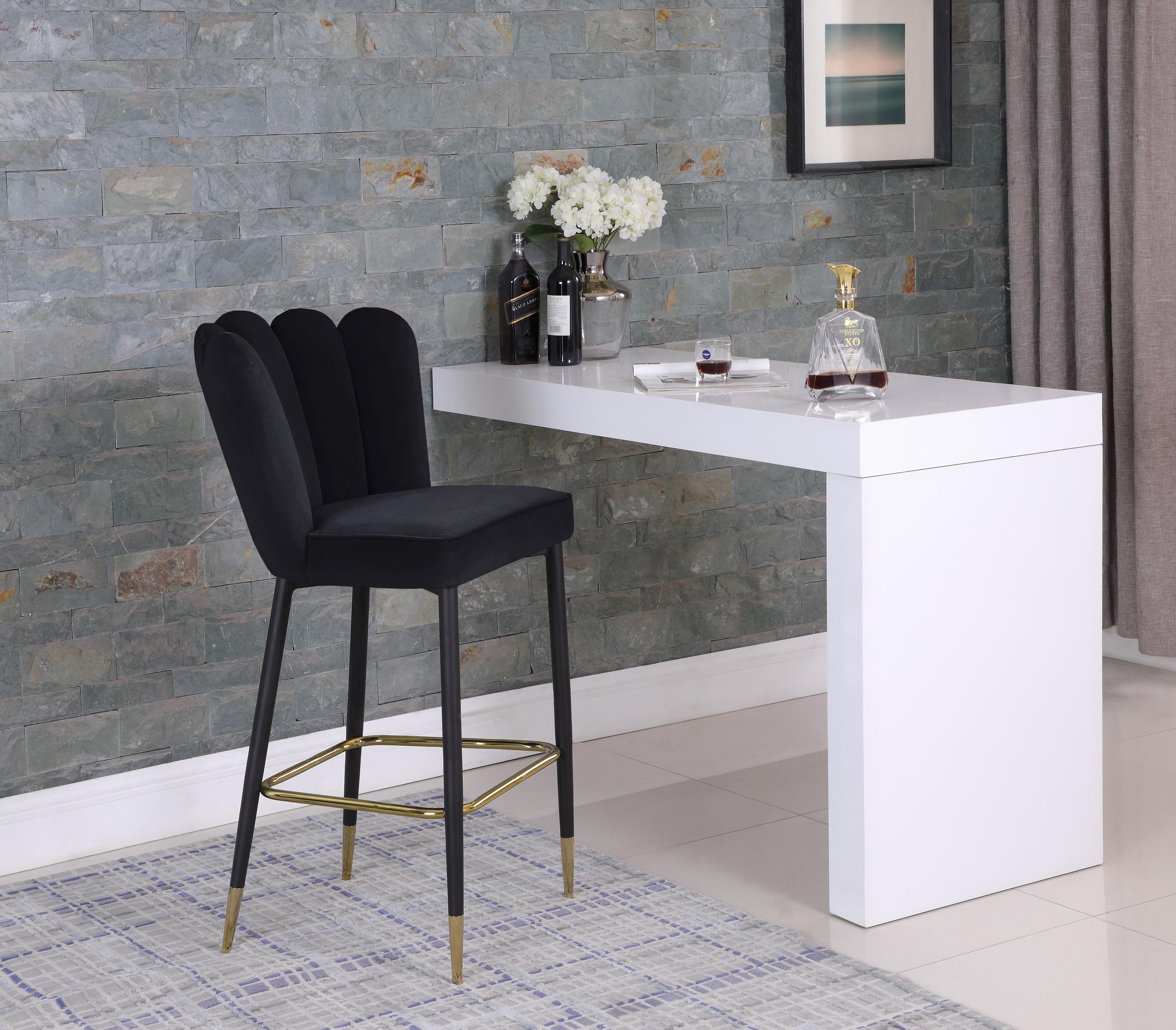 Lily Black Velvet Stool - Luxury Home Furniture (MI)