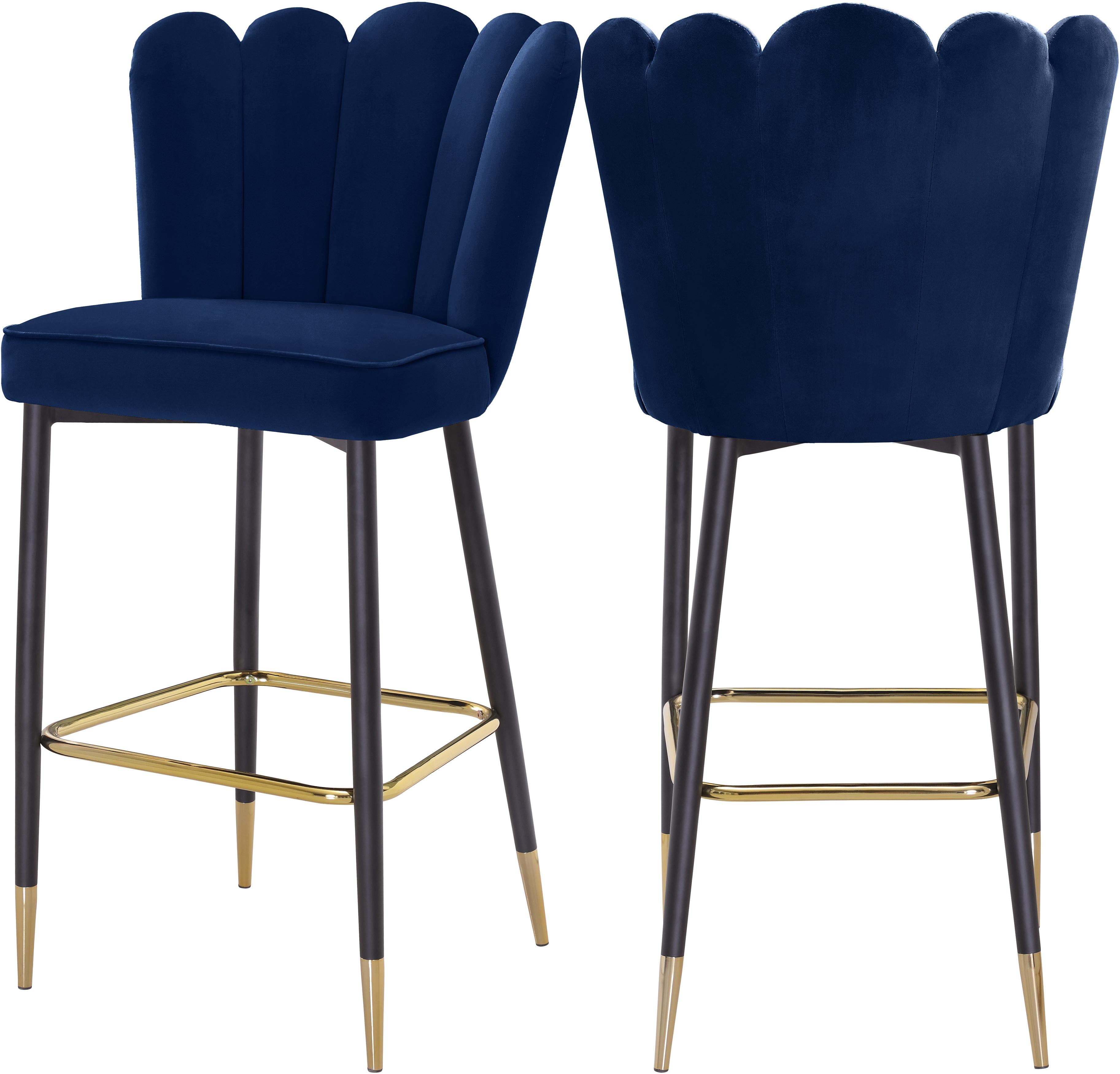 Lily Navy Velvet Stool - Luxury Home Furniture (MI)