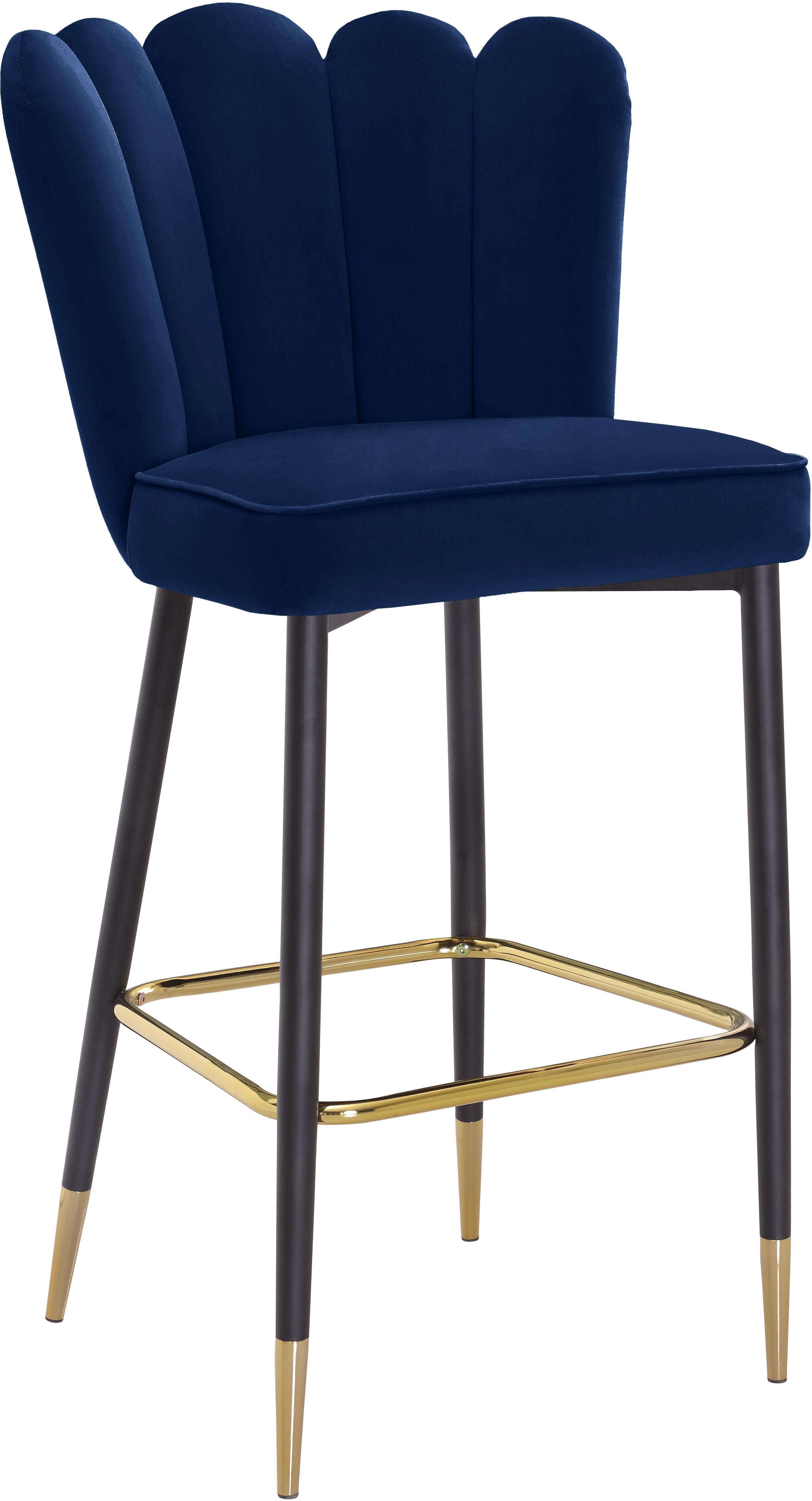 Lily Navy Velvet Stool - Luxury Home Furniture (MI)