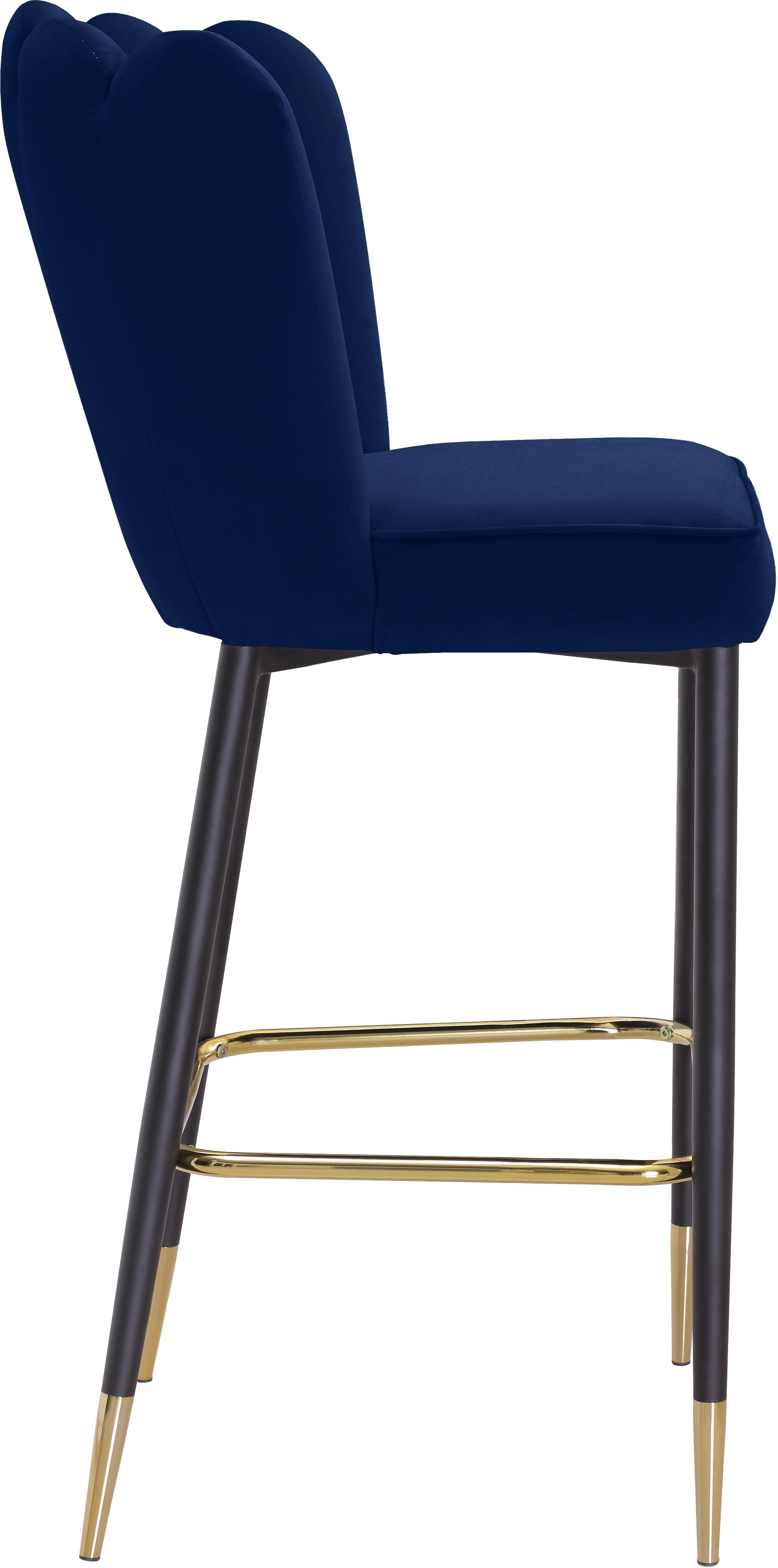 Lily Navy Velvet Stool - Luxury Home Furniture (MI)