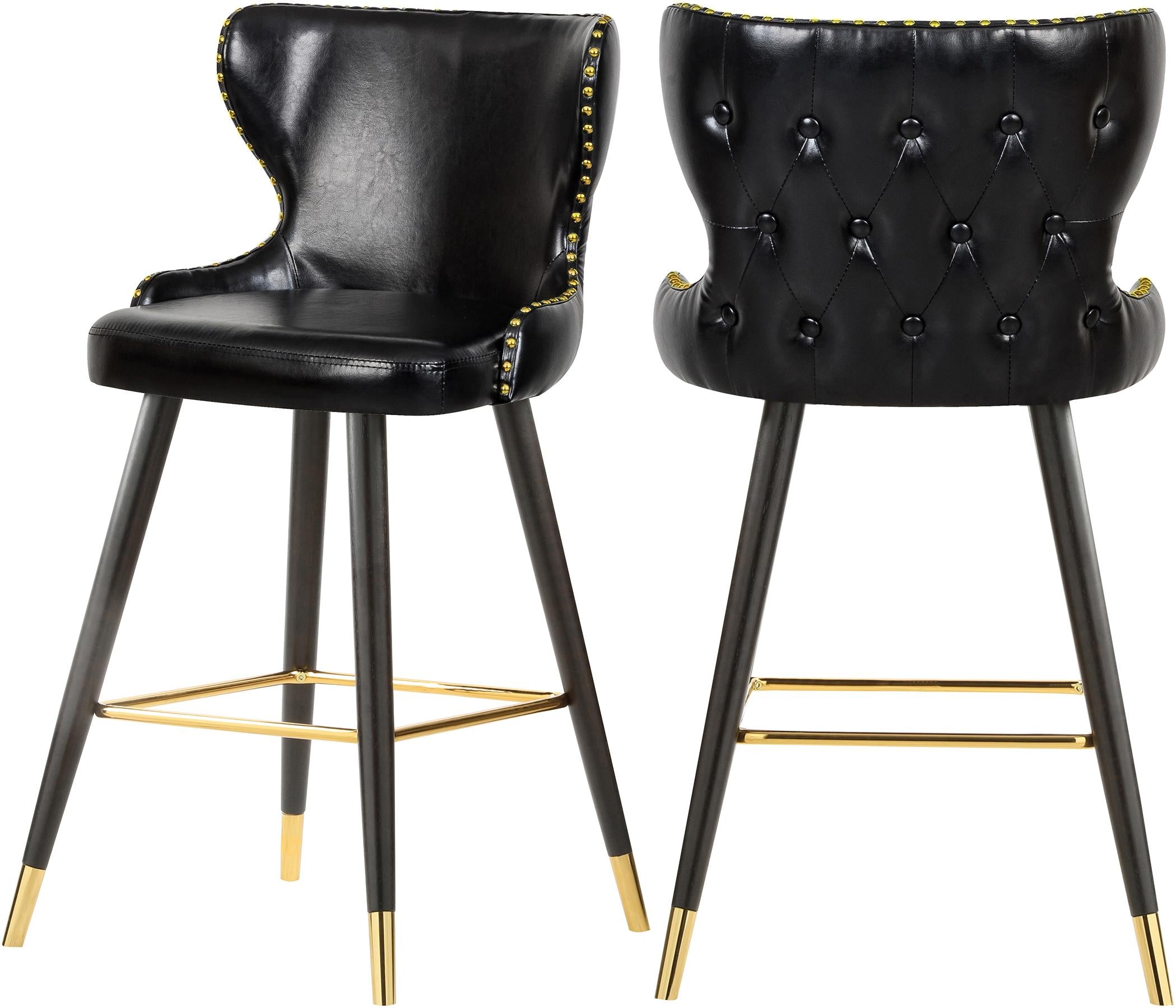 Hendrix Black Faux Leather Counter/Bar Stool - Luxury Home Furniture (MI)