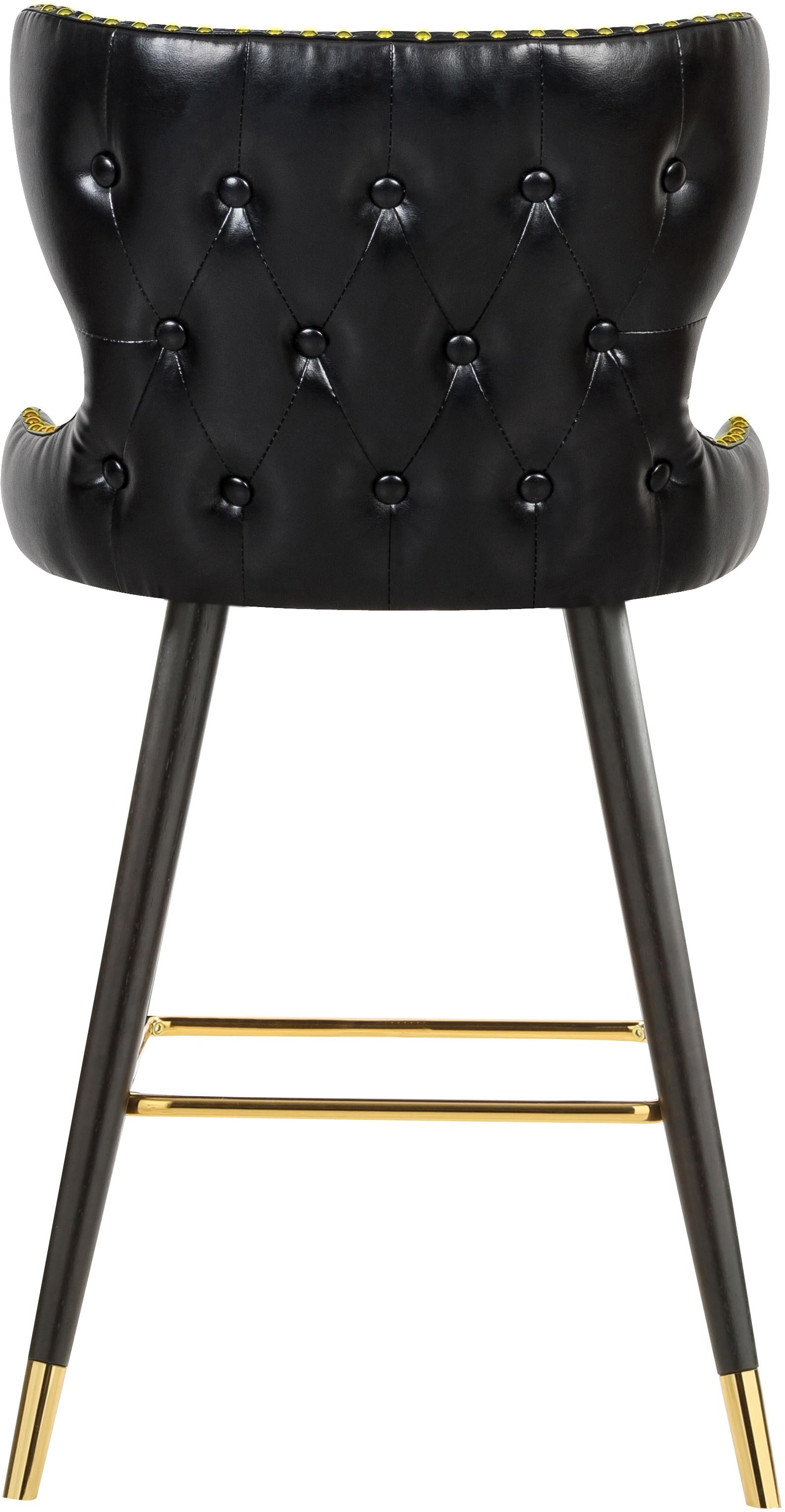 Hendrix Black Faux Leather Counter/Bar Stool - Luxury Home Furniture (MI)