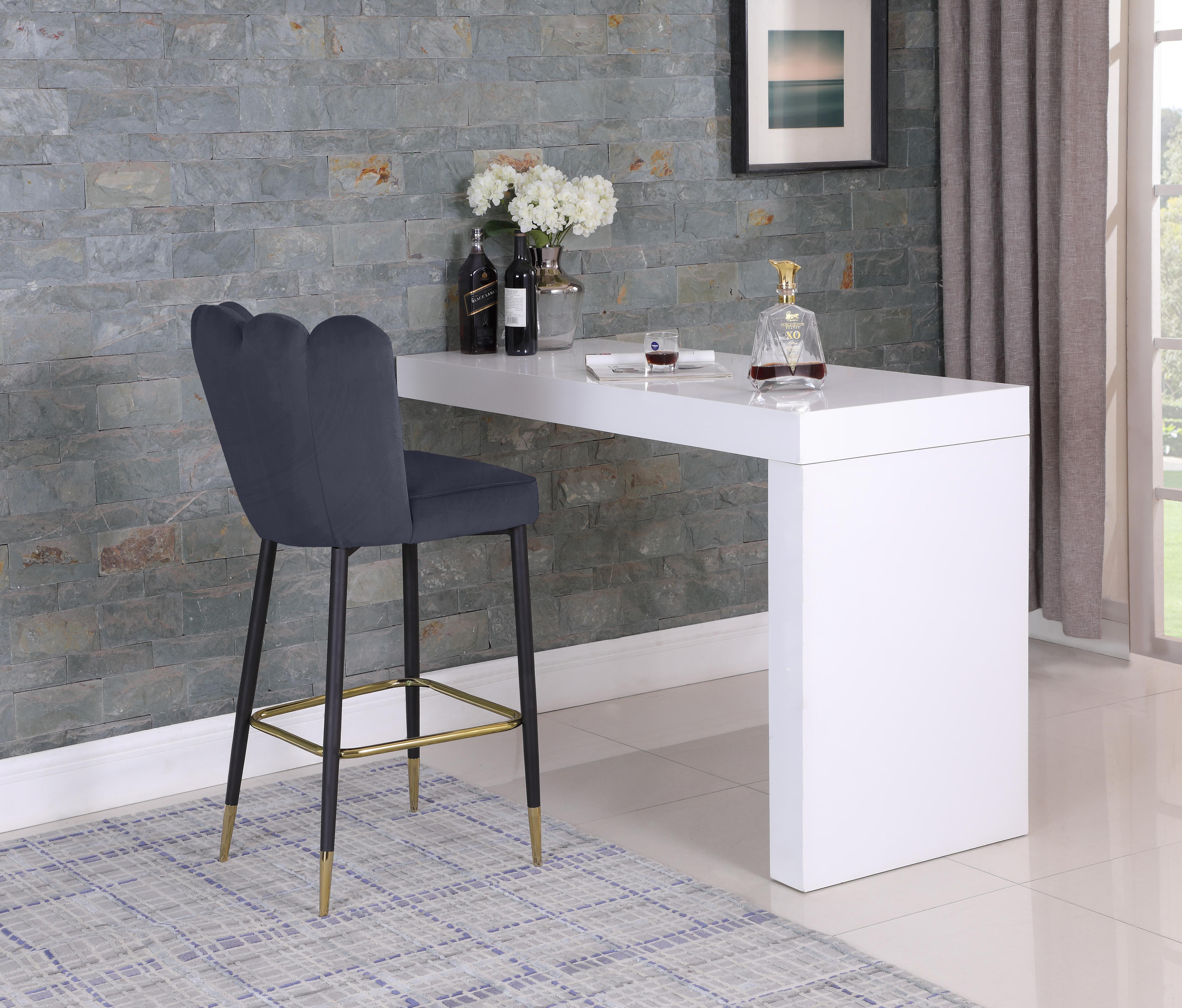Lily Grey Velvet Stool - Luxury Home Furniture (MI)