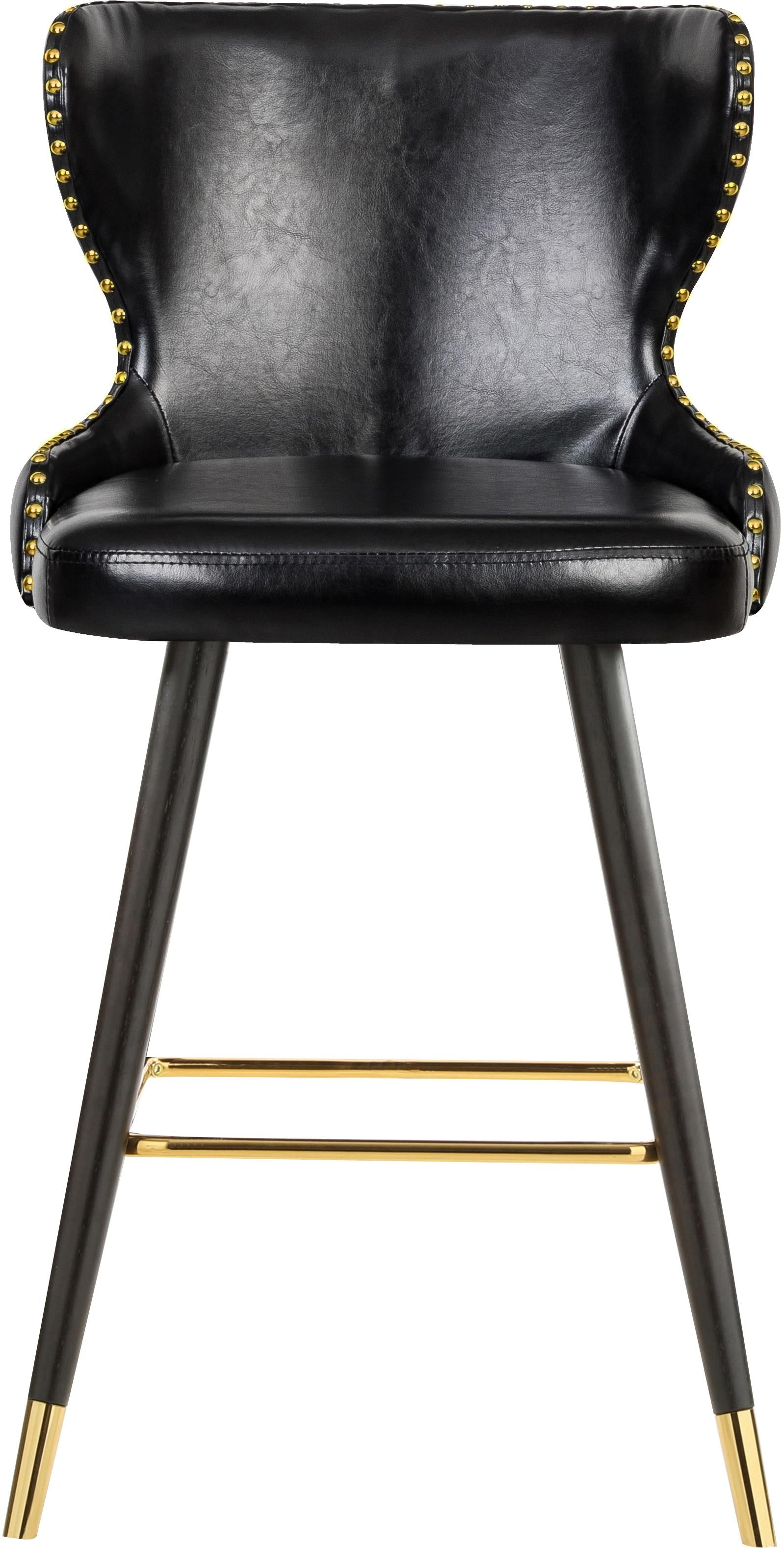 Hendrix Black Faux Leather Counter/Bar Stool - Luxury Home Furniture (MI)