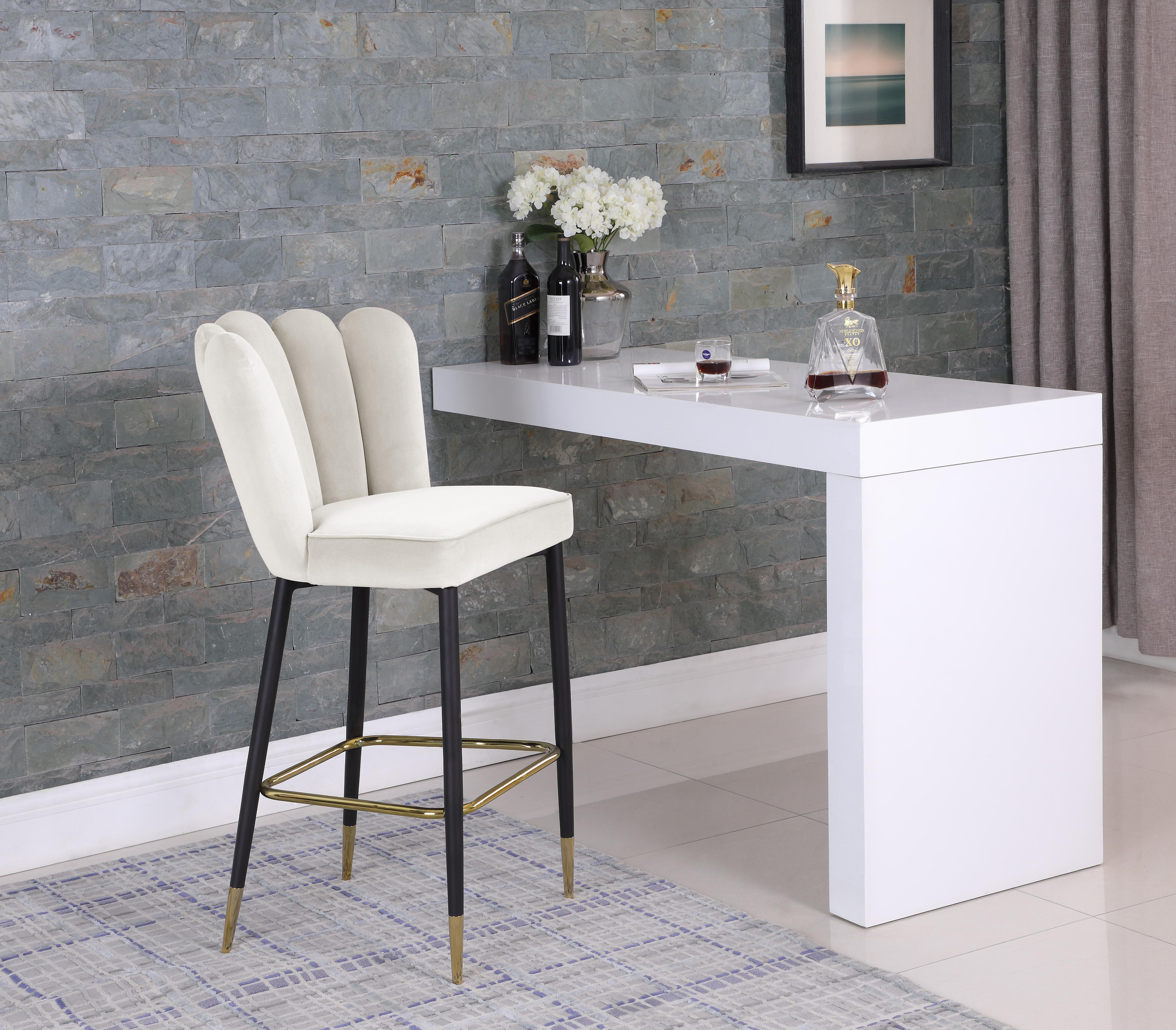 Lily Cream Velvet Stool - Luxury Home Furniture (MI)