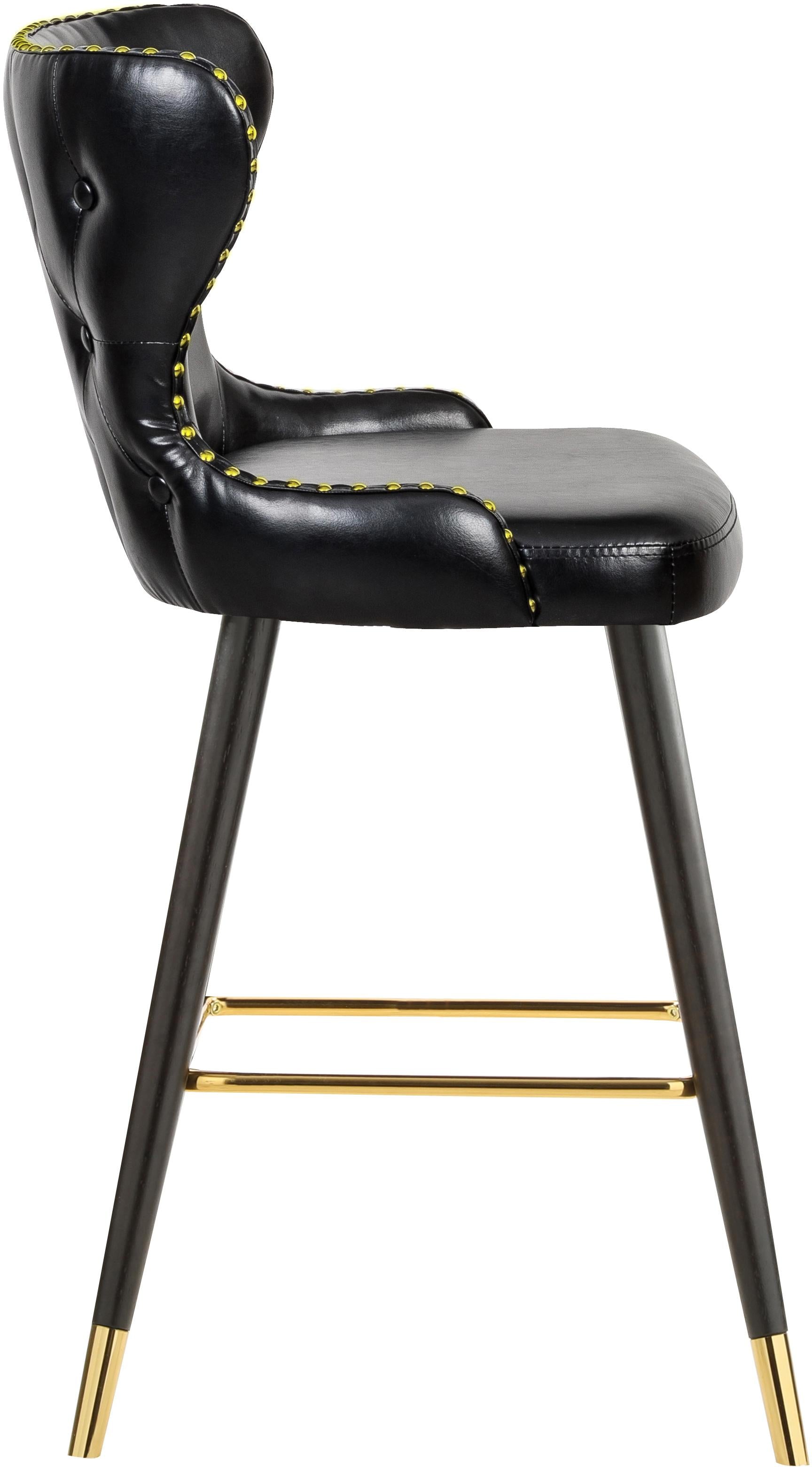 Hendrix Black Faux Leather Counter/Bar Stool - Luxury Home Furniture (MI)
