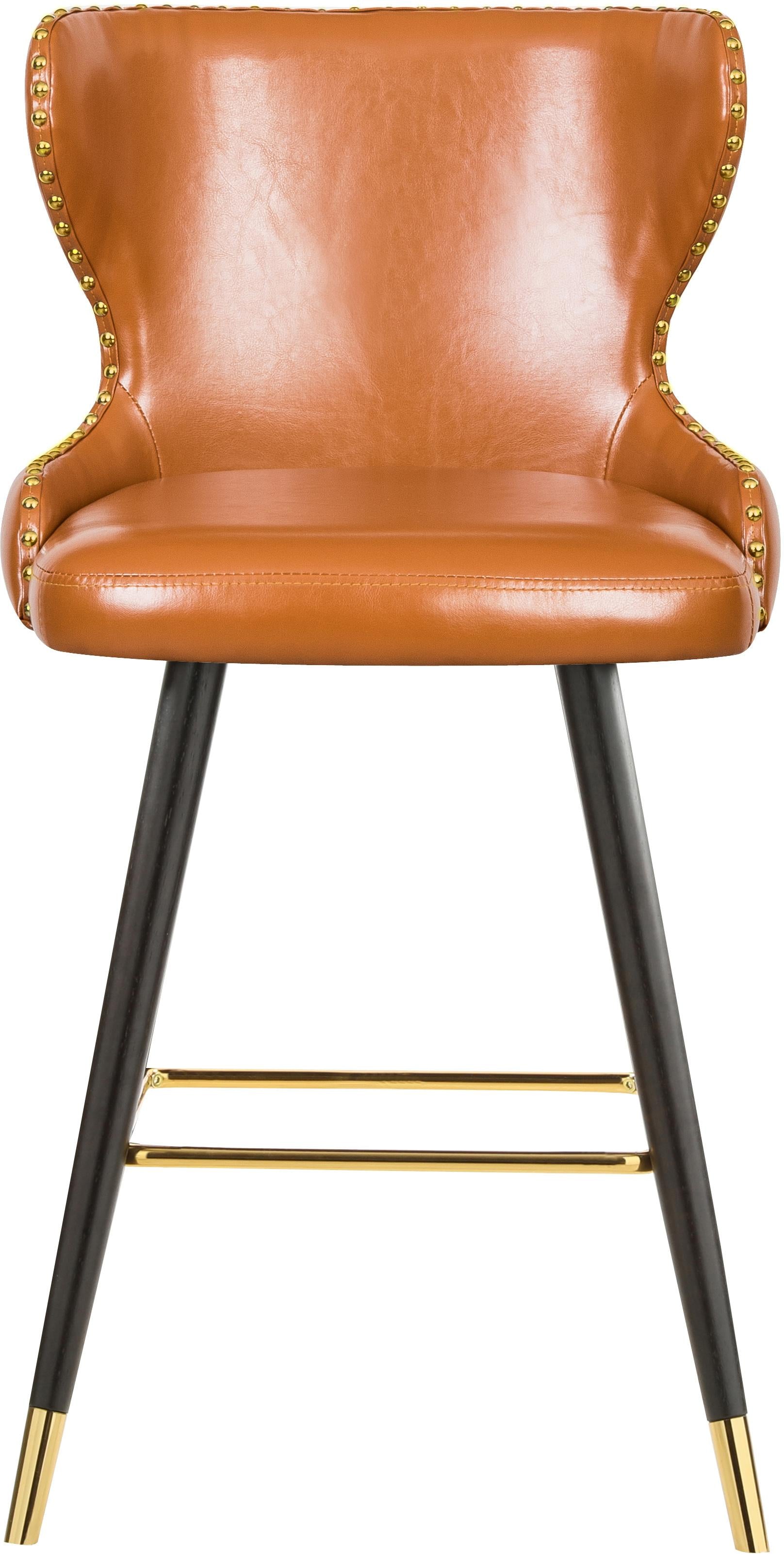 Hendrix Cognac Faux Leather Counter/Bar Stool - Luxury Home Furniture (MI)
