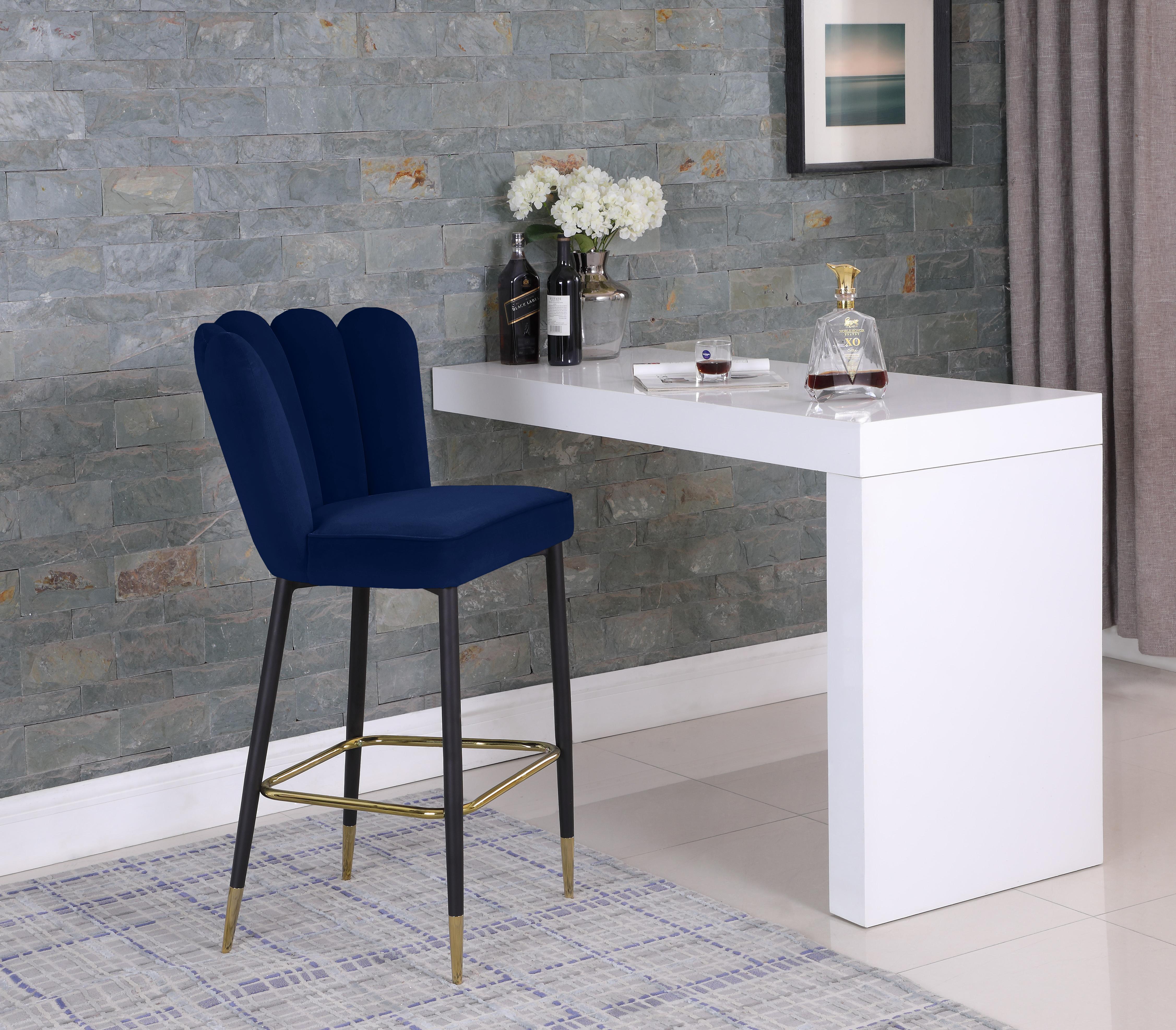 Lily Navy Velvet Stool - Luxury Home Furniture (MI)