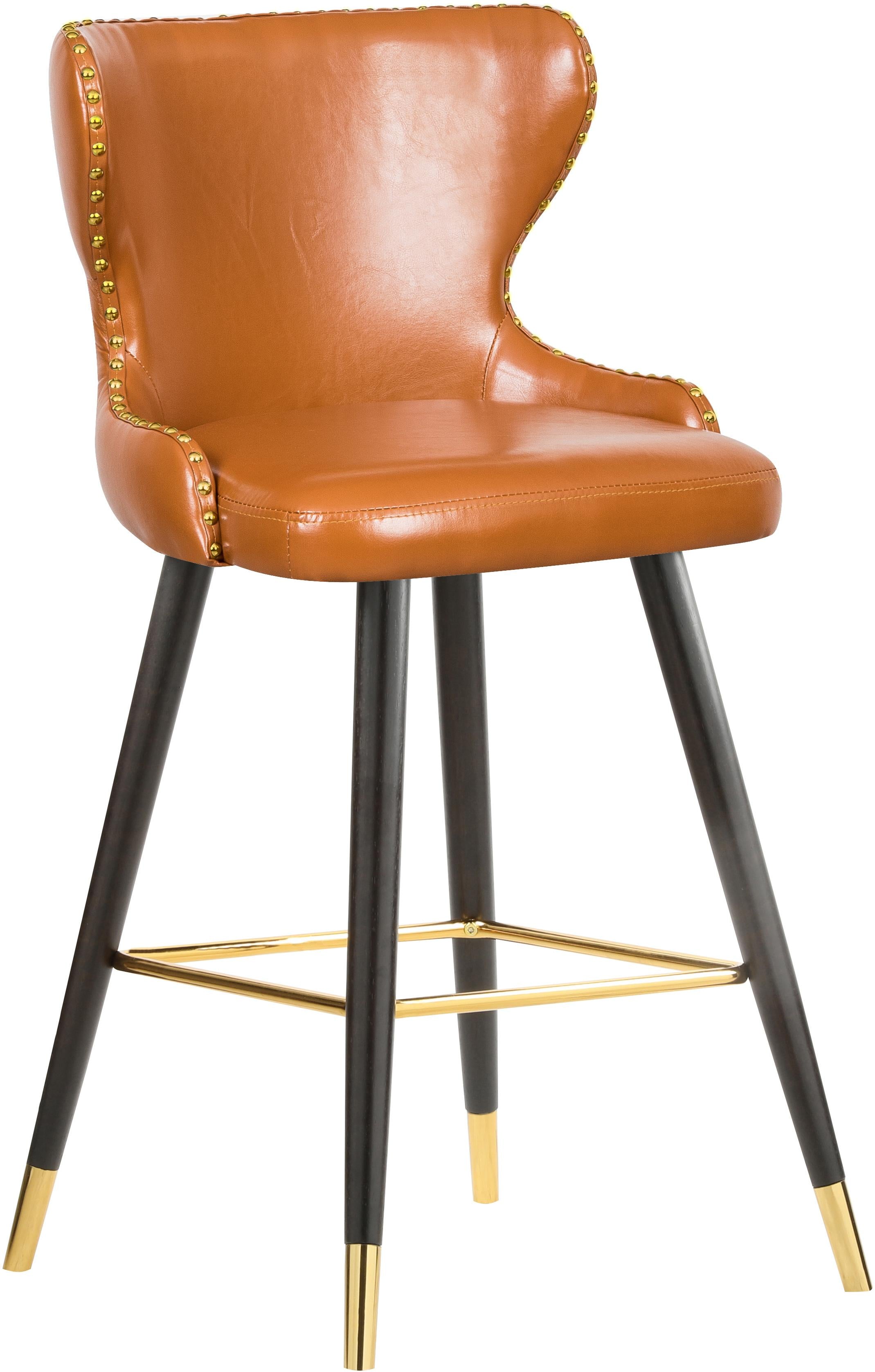 Hendrix Cognac Faux Leather Counter/Bar Stool - Luxury Home Furniture (MI)