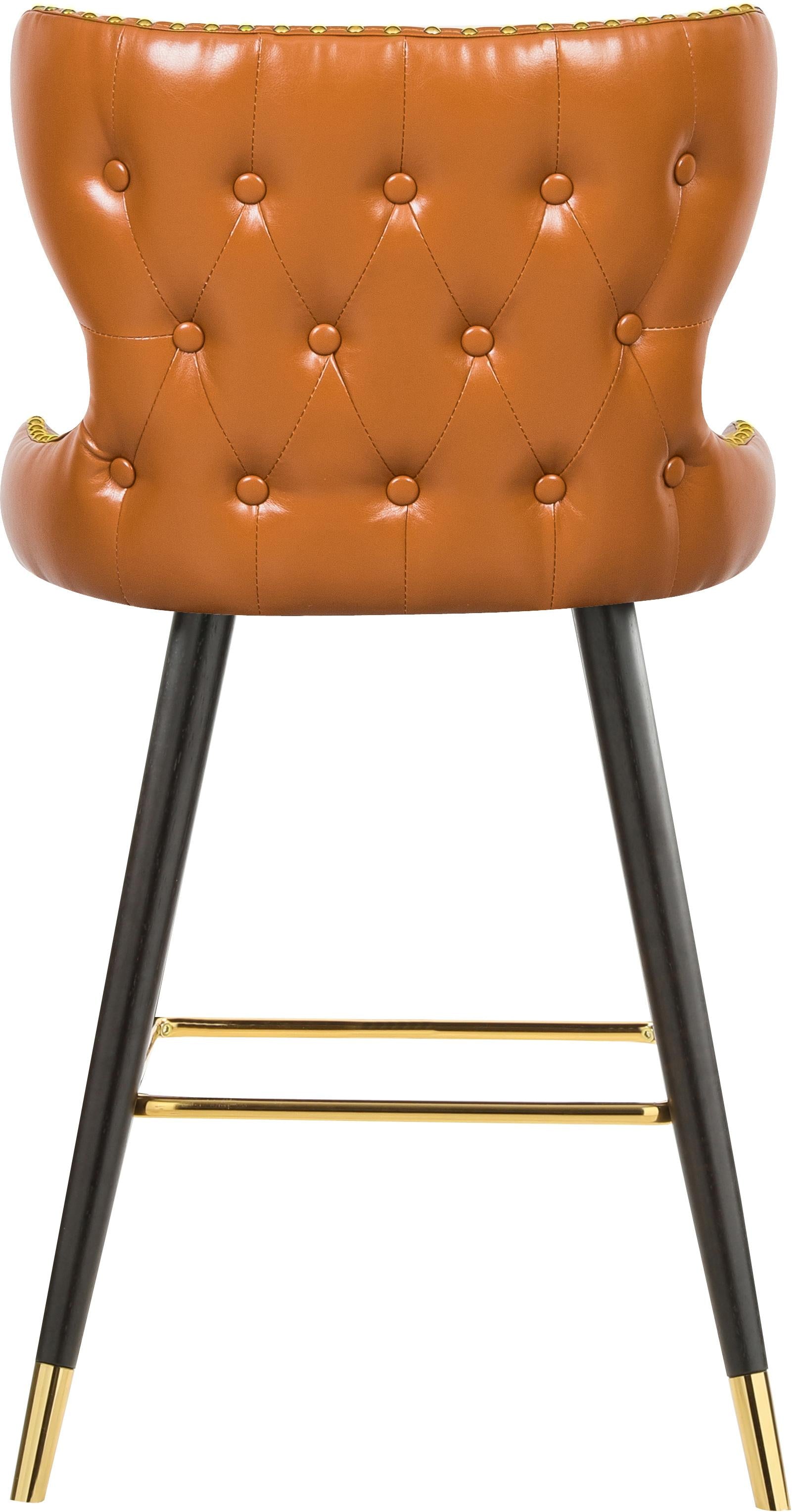 Hendrix Cognac Faux Leather Counter/Bar Stool - Luxury Home Furniture (MI)
