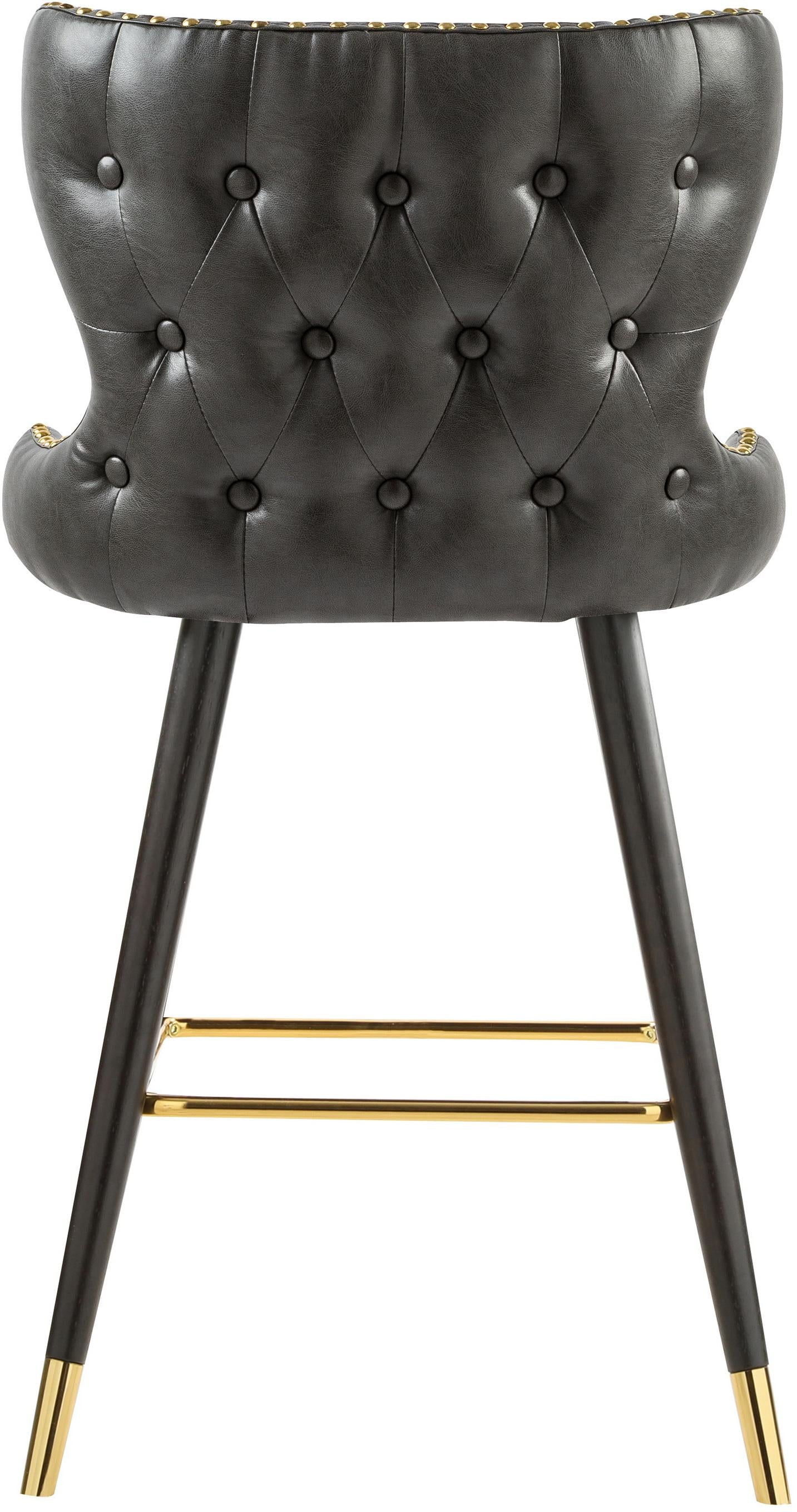 Hendrix Grey Faux Leather Counter/Bar Stool - Luxury Home Furniture (MI)