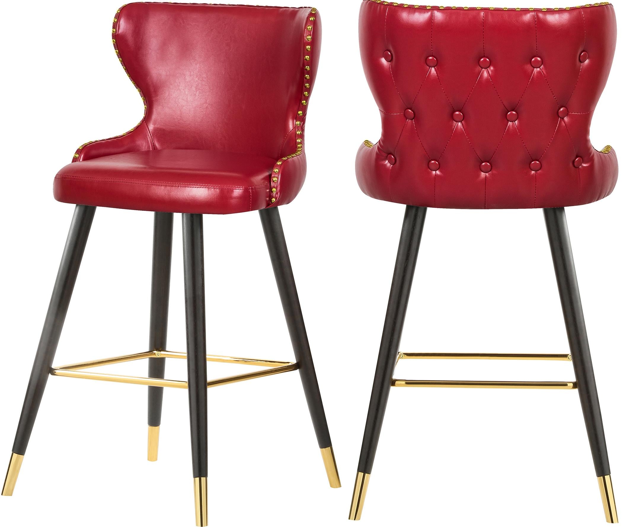Hendrix Red Faux Leather Counter/Bar Stool - Luxury Home Furniture (MI)