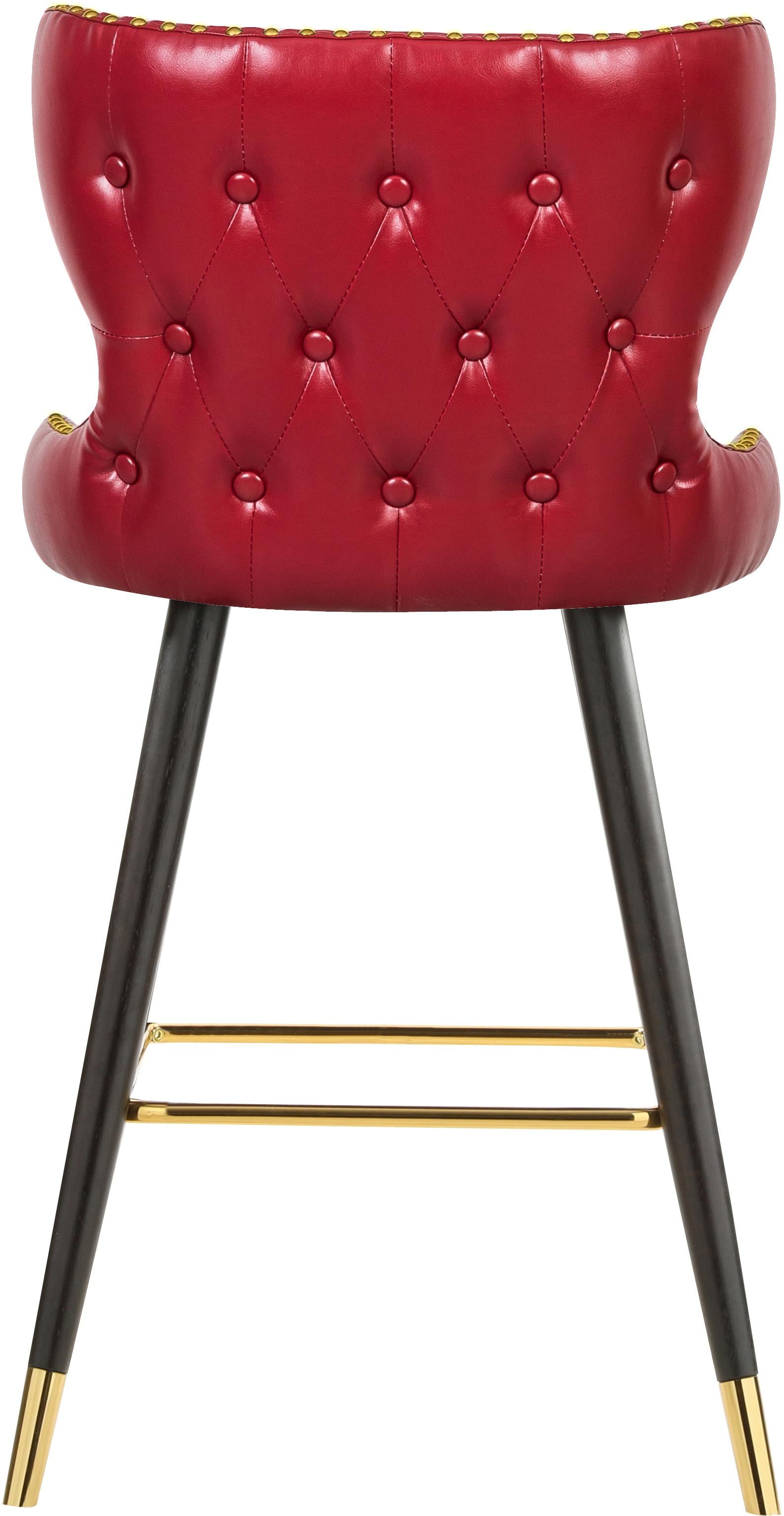 Hendrix Red Faux Leather Counter/Bar Stool - Luxury Home Furniture (MI)