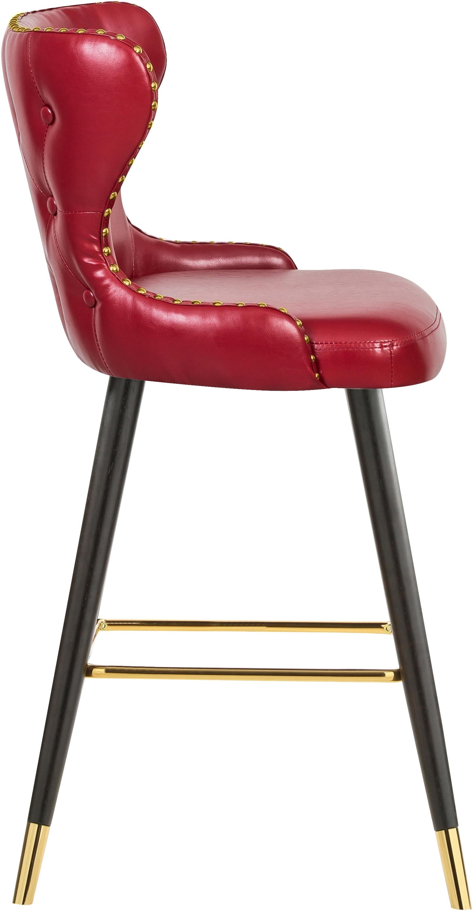 Hendrix Red Faux Leather Counter/Bar Stool - Luxury Home Furniture (MI)