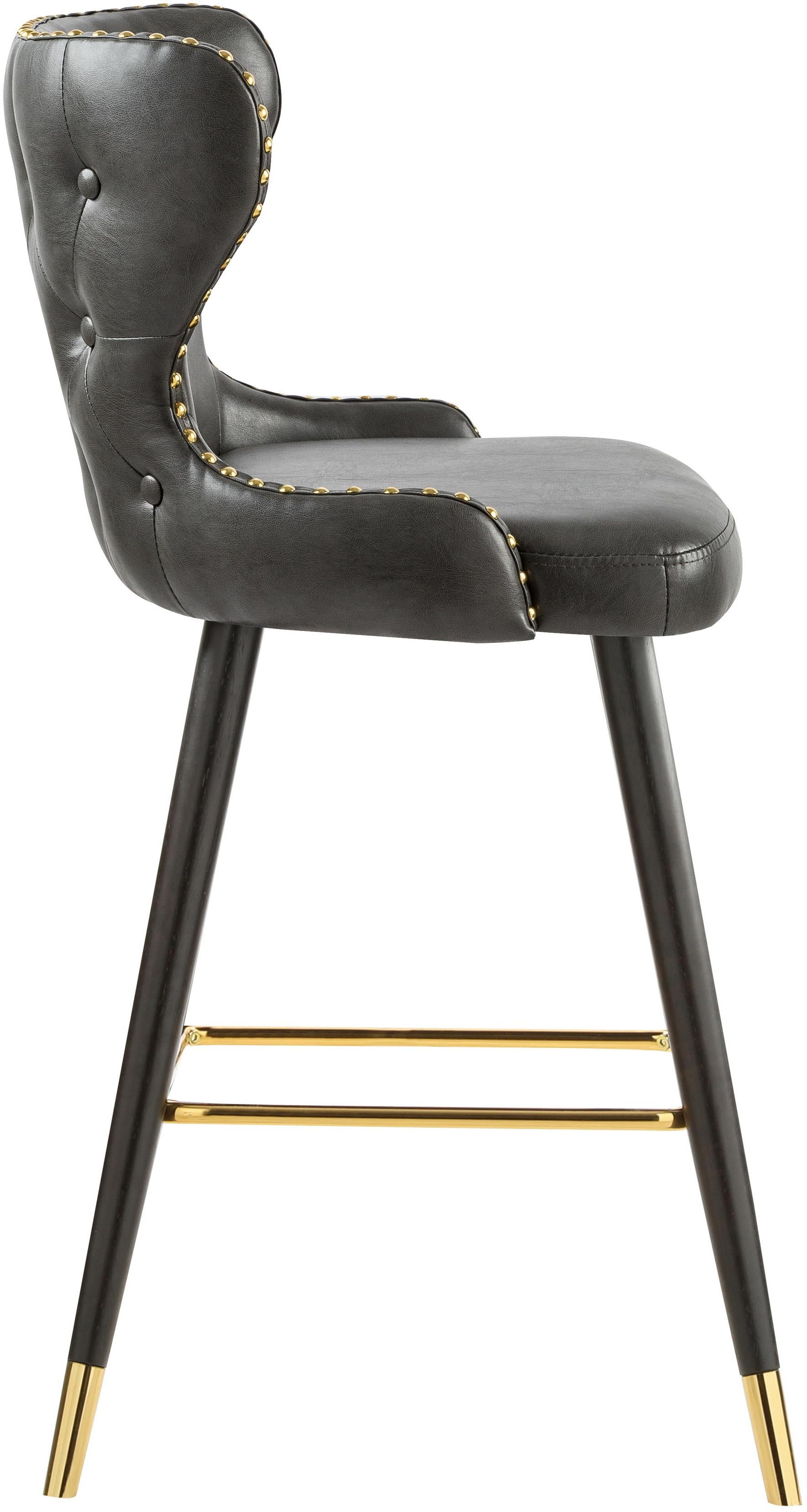 Hendrix Grey Faux Leather Counter/Bar Stool - Luxury Home Furniture (MI)