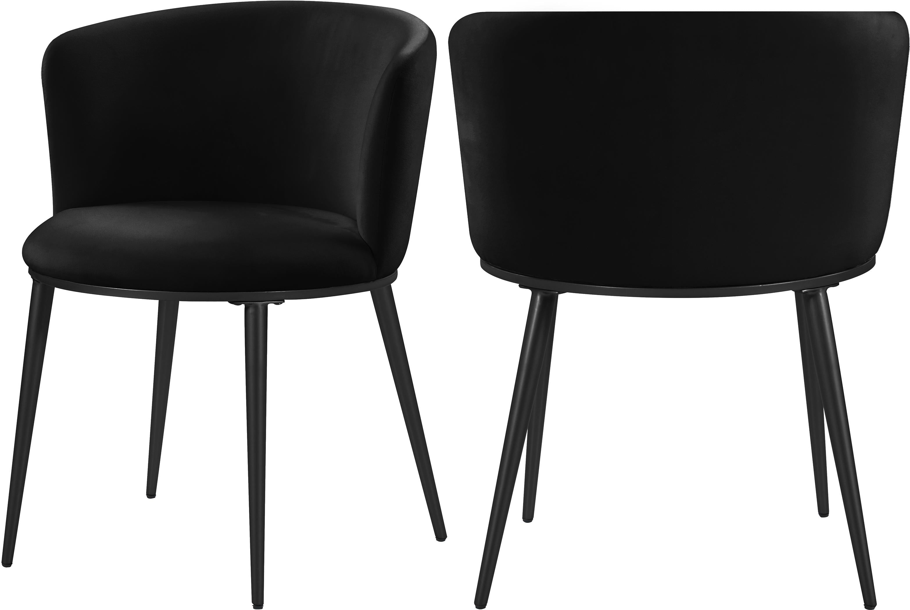 Skylar Black Velvet Dining Chair - Luxury Home Furniture (MI)