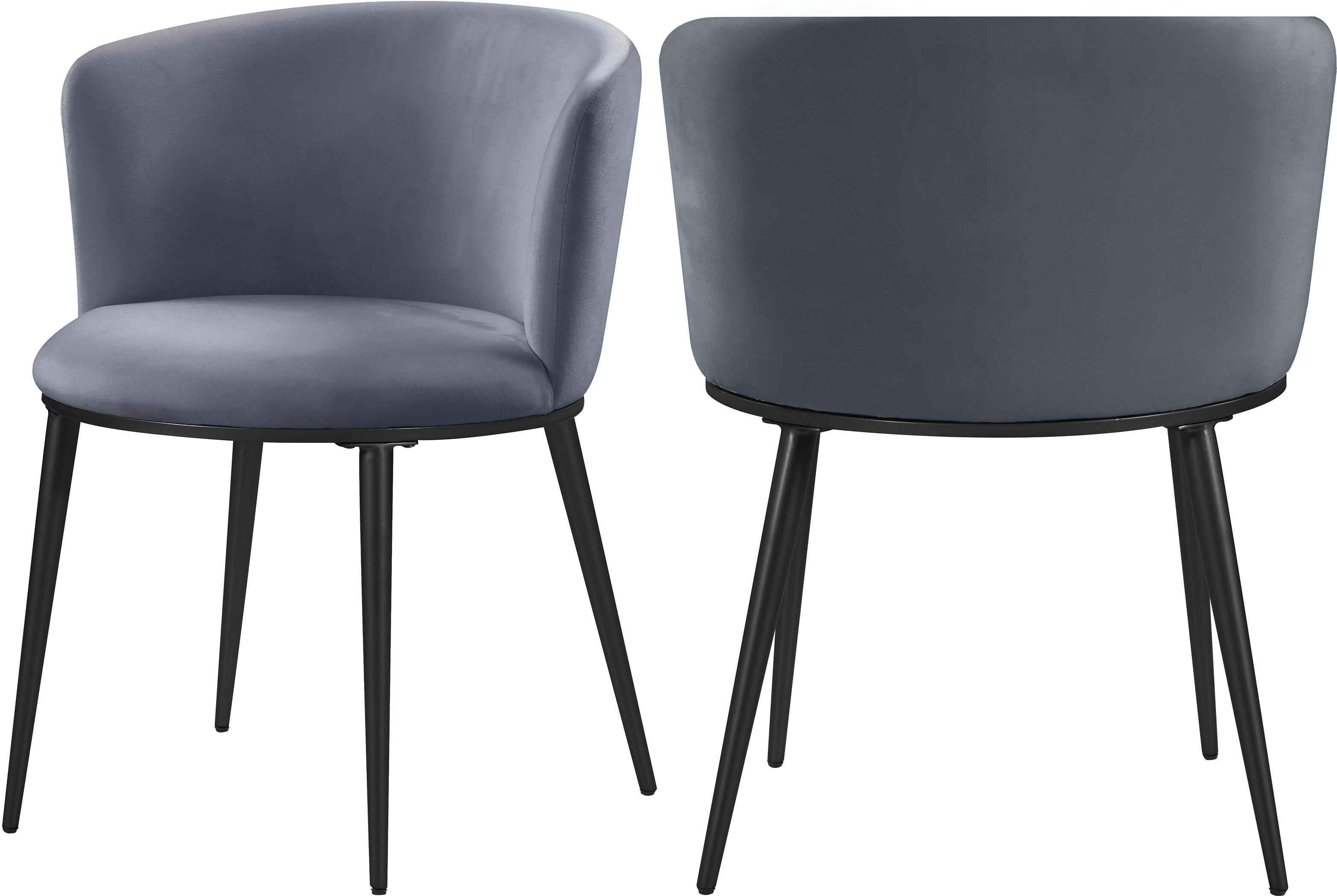 Skylar Grey Velvet Dining Chair - Luxury Home Furniture (MI)