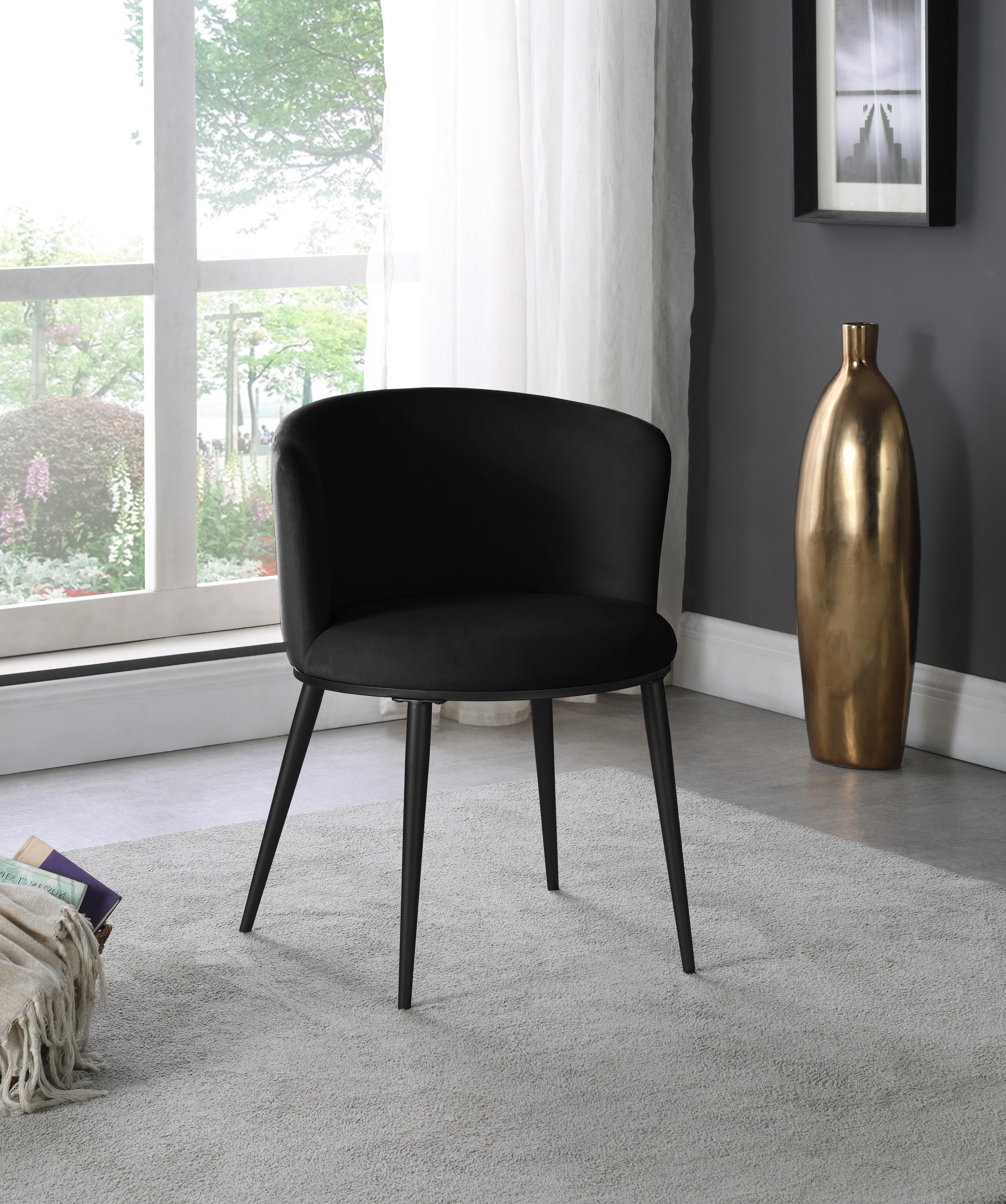 Skylar Black Velvet Dining Chair - Luxury Home Furniture (MI)