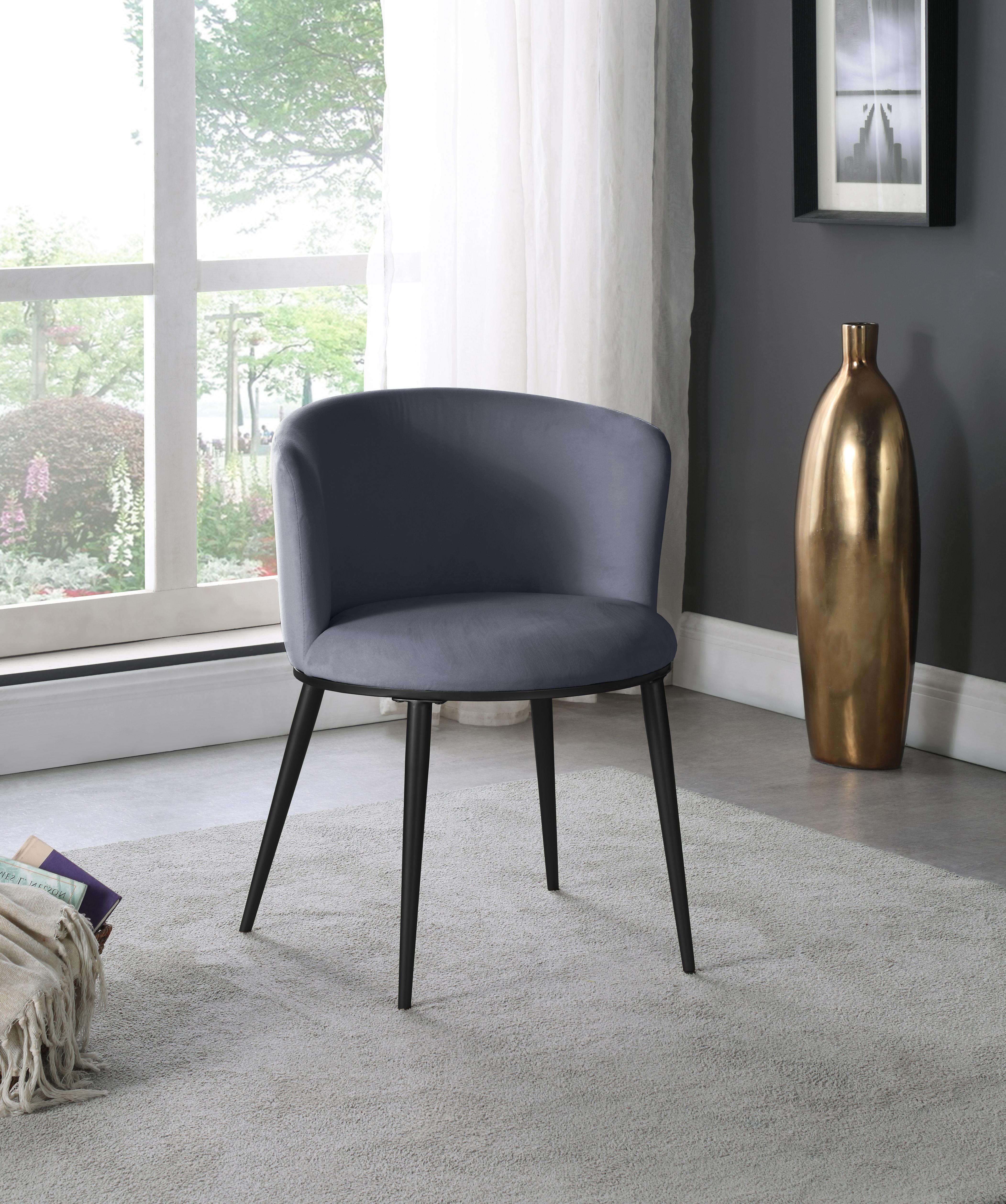 Skylar Grey Velvet Dining Chair - Luxury Home Furniture (MI)