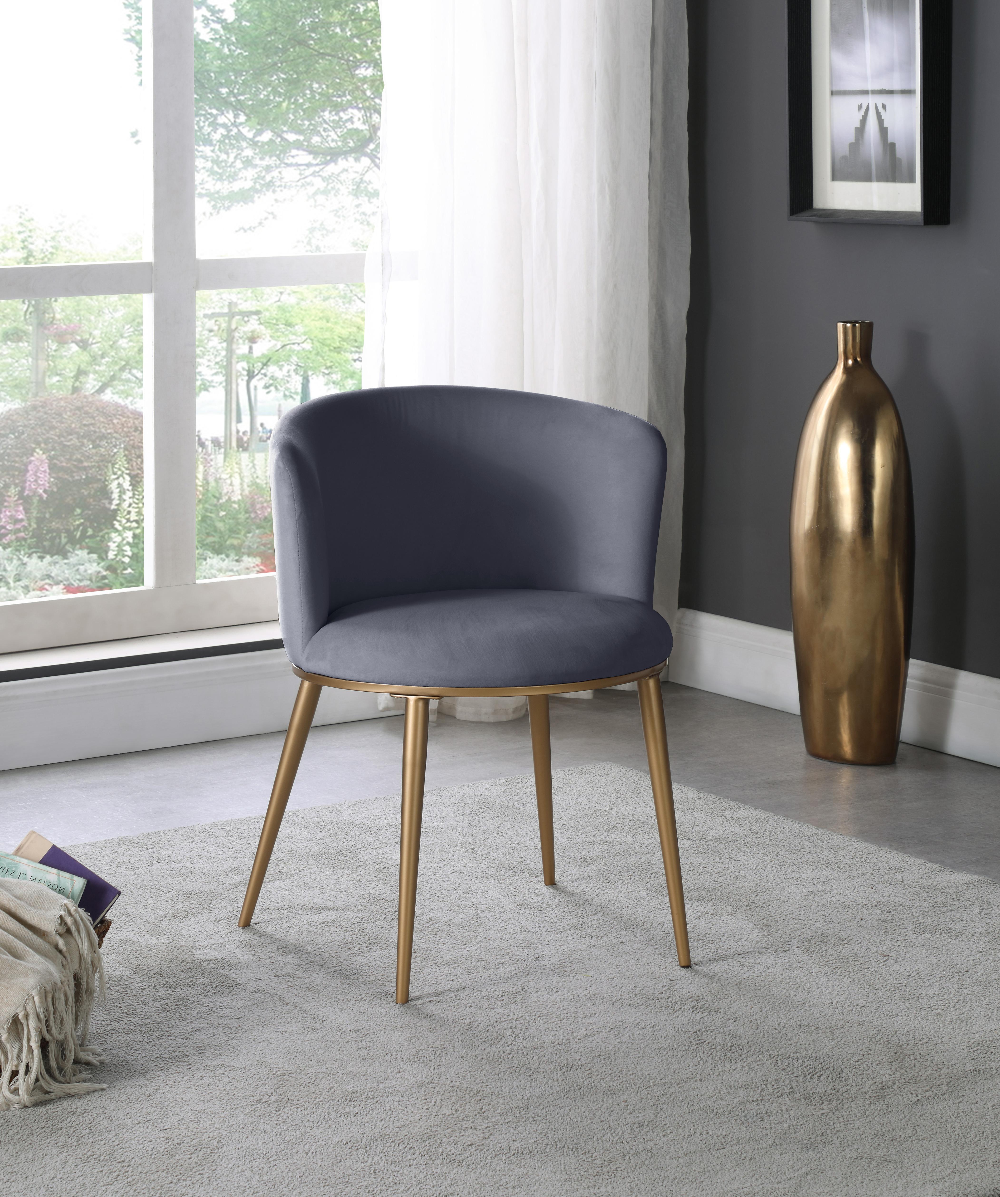 Skylar Grey Velvet Dining Chair - Luxury Home Furniture (MI)