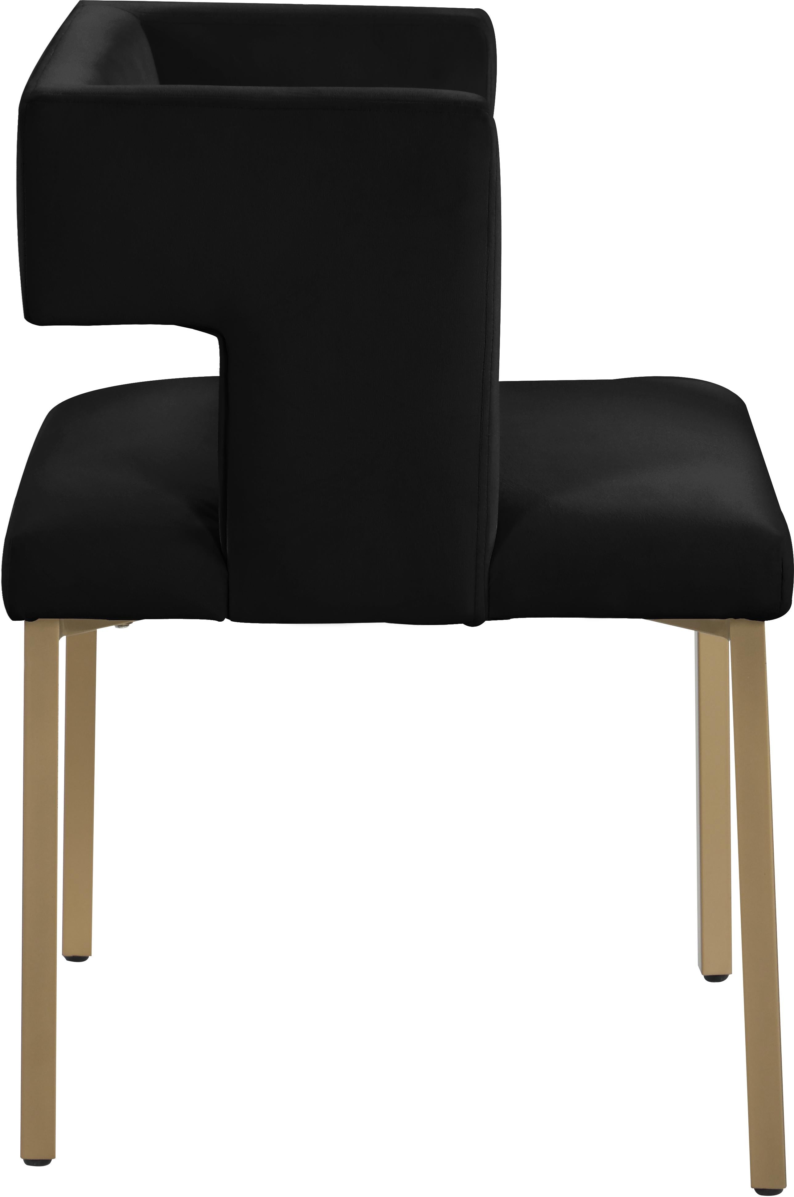 Caleb Black Velvet Dining Chair - Luxury Home Furniture (MI)