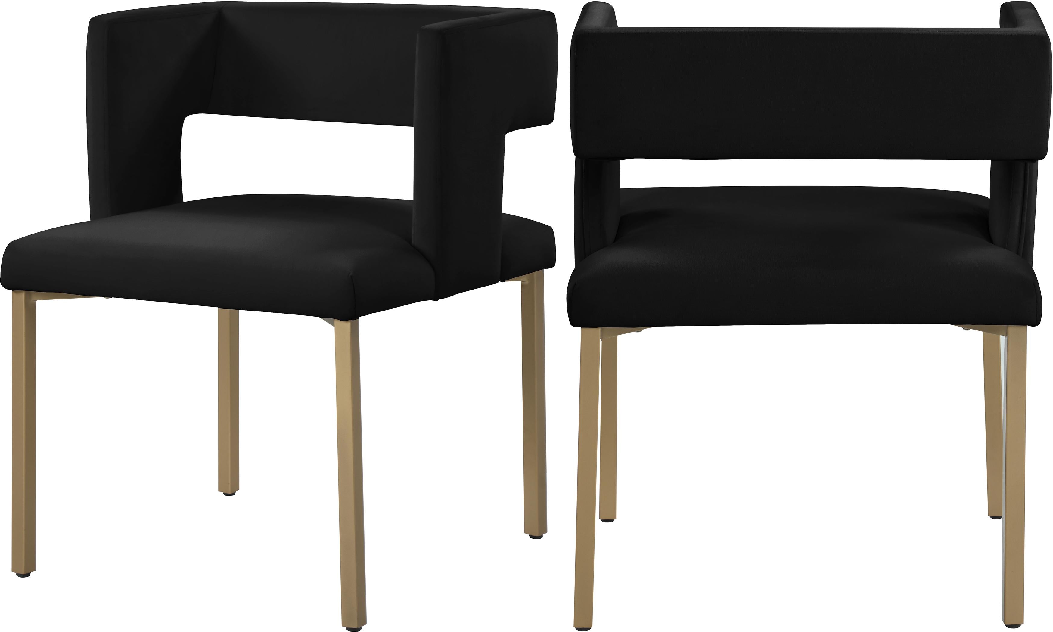 Caleb Black Velvet Dining Chair - Luxury Home Furniture (MI)
