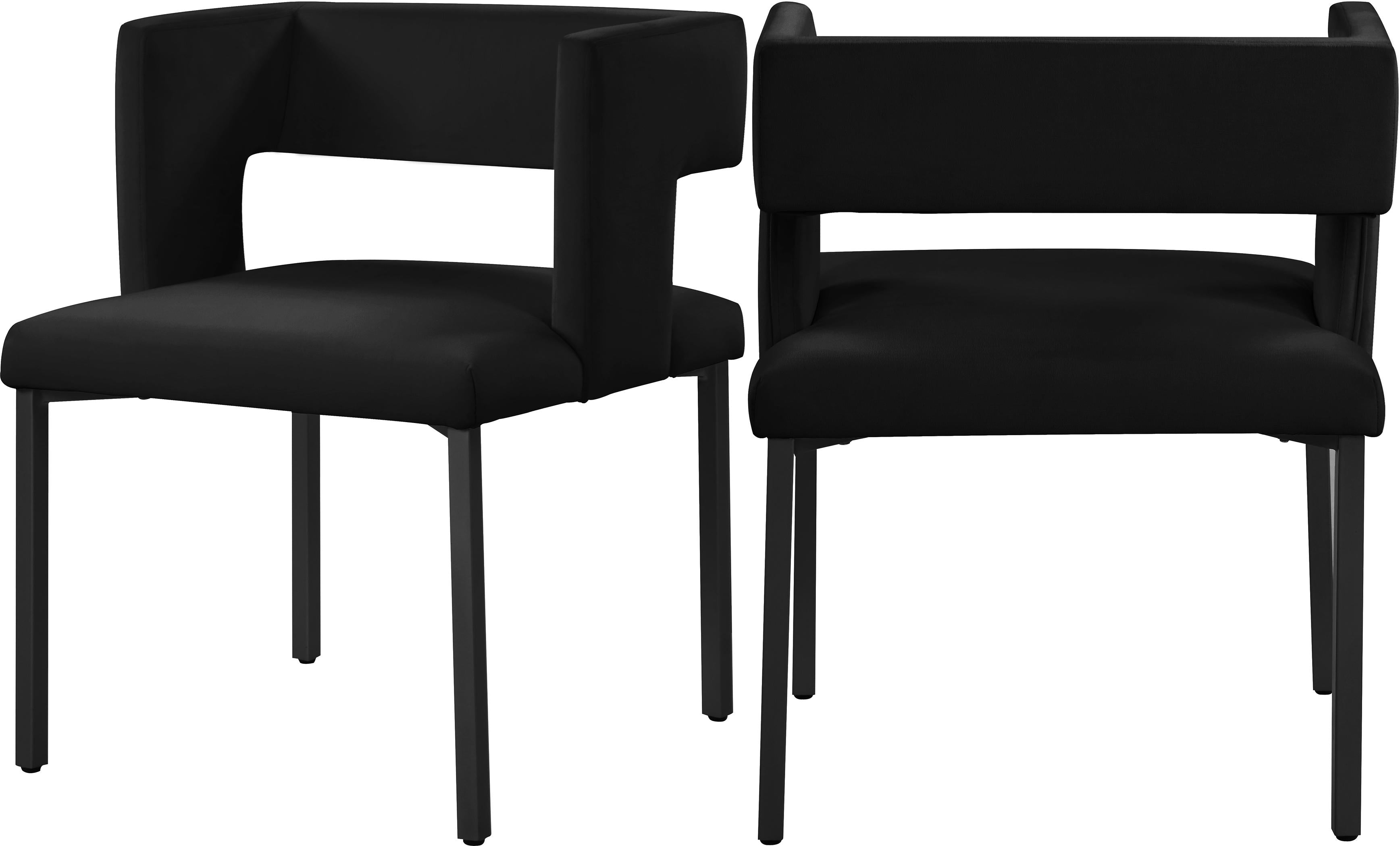 Caleb Black Velvet Dining Chair - Luxury Home Furniture (MI)