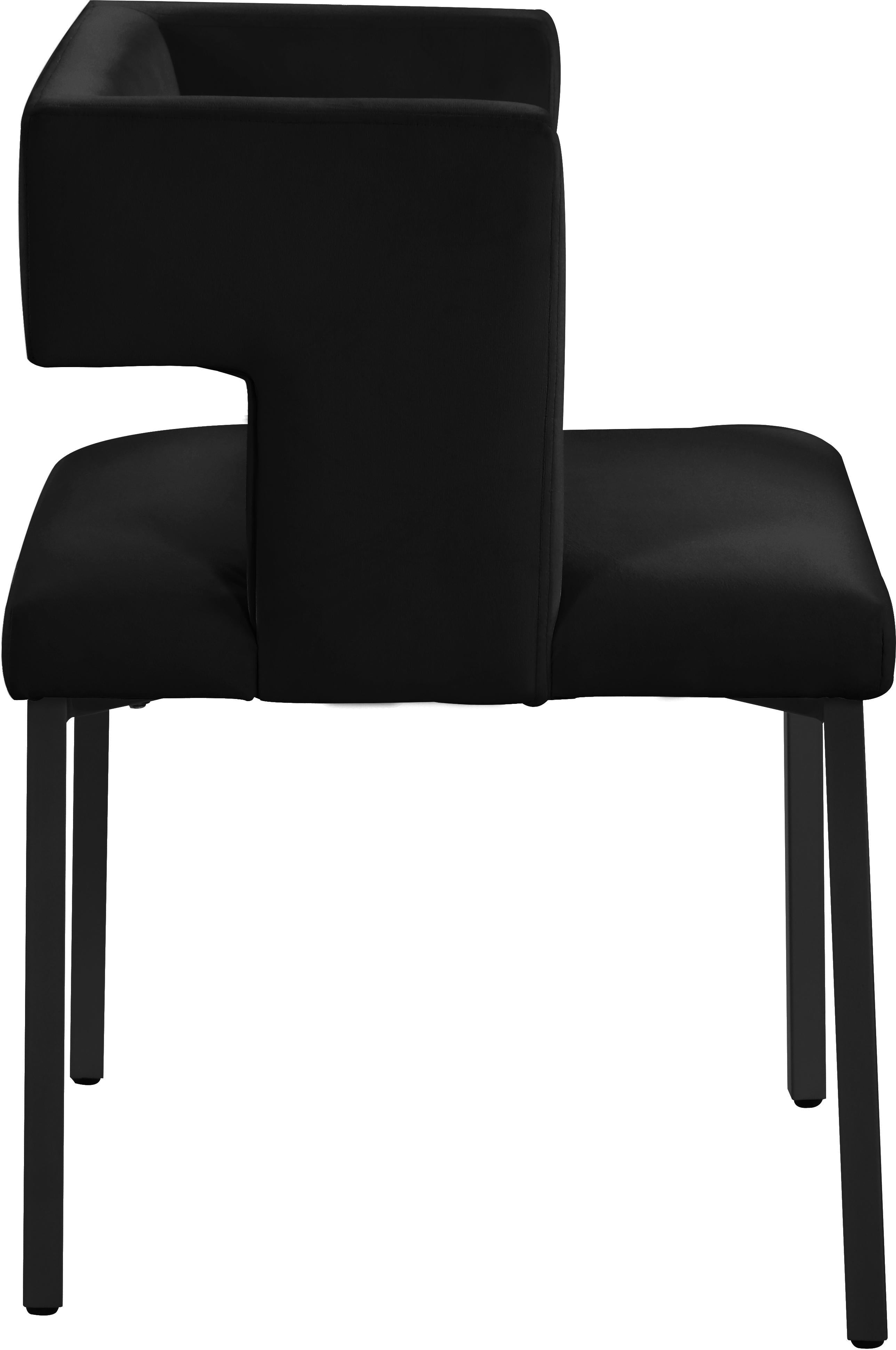 Caleb Black Velvet Dining Chair - Luxury Home Furniture (MI)