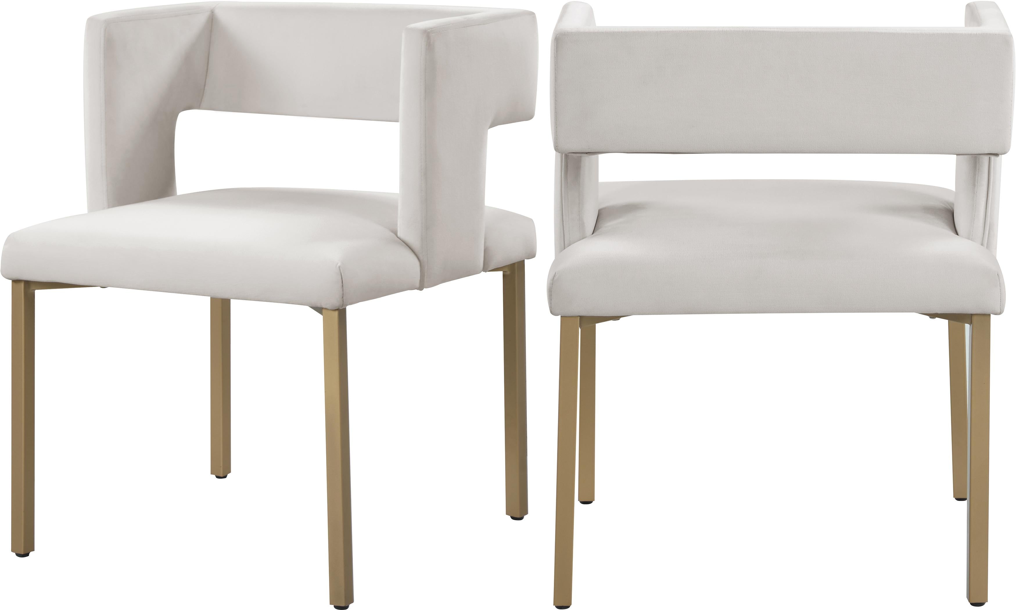 Caleb Cream Velvet Dining Chair - Luxury Home Furniture (MI)