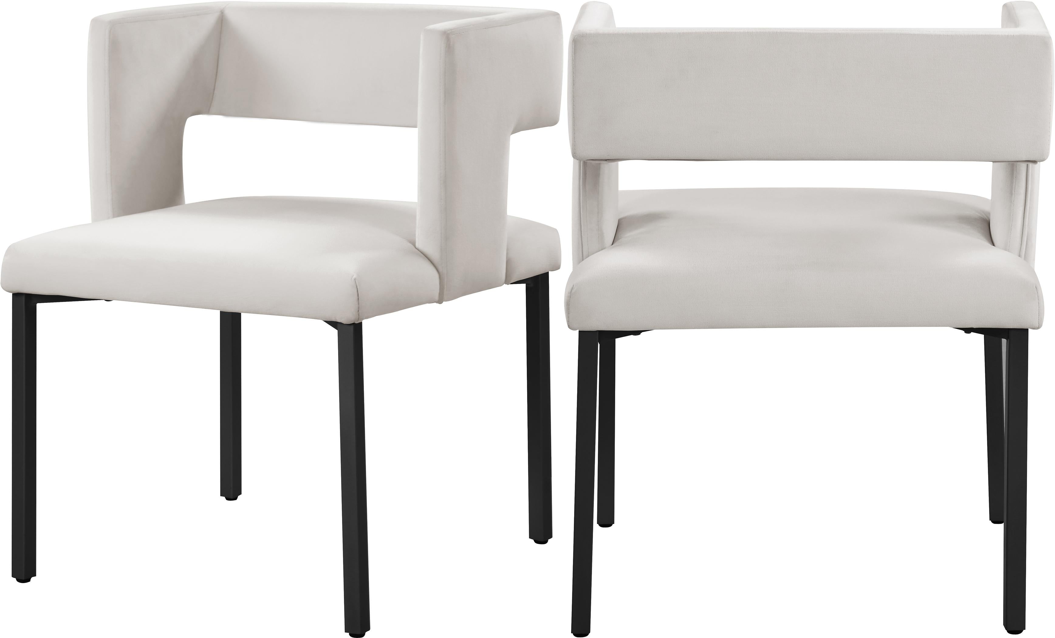 Caleb Cream Velvet Dining Chair - Luxury Home Furniture (MI)