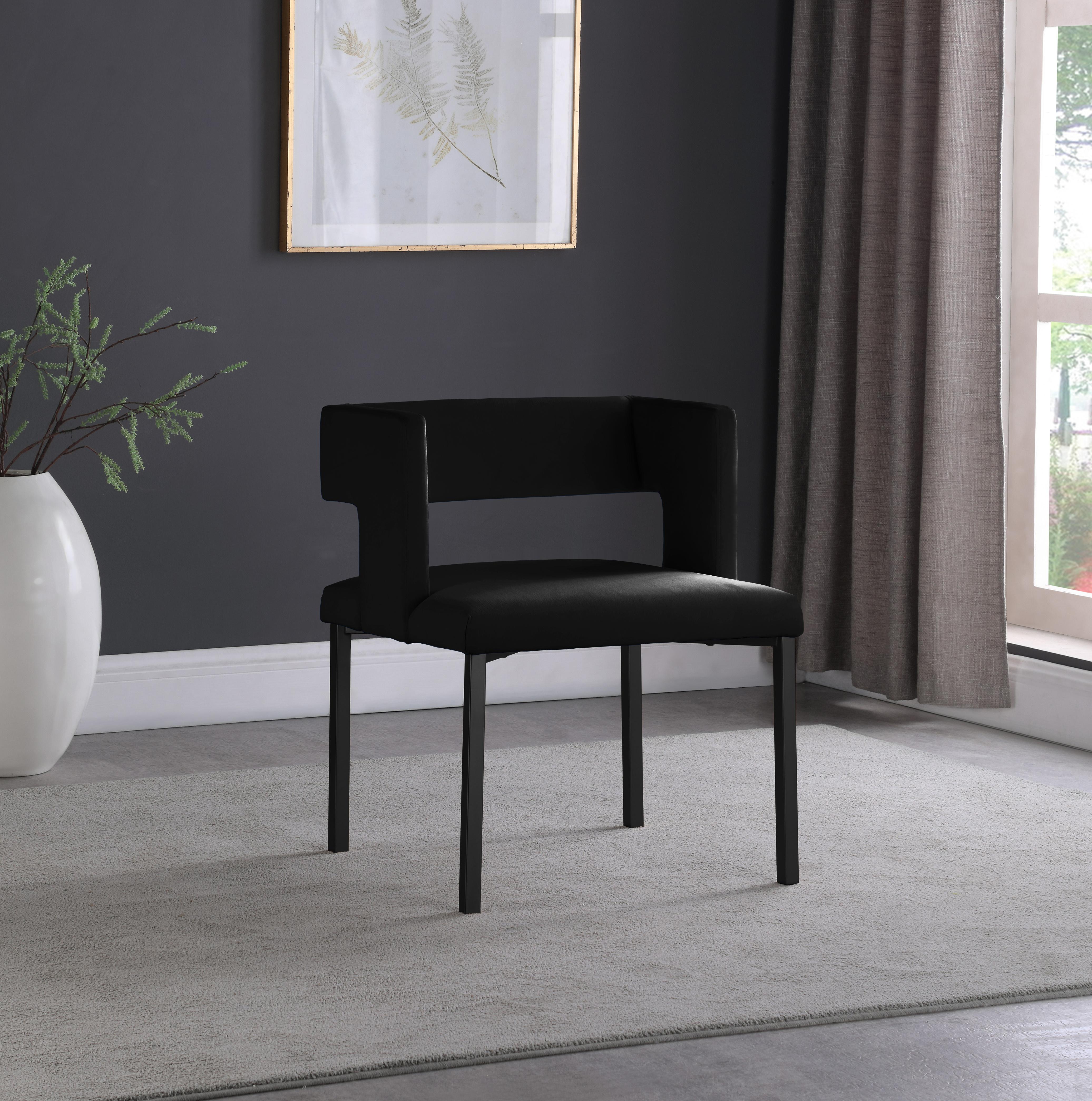Caleb Black Velvet Dining Chair - Luxury Home Furniture (MI)