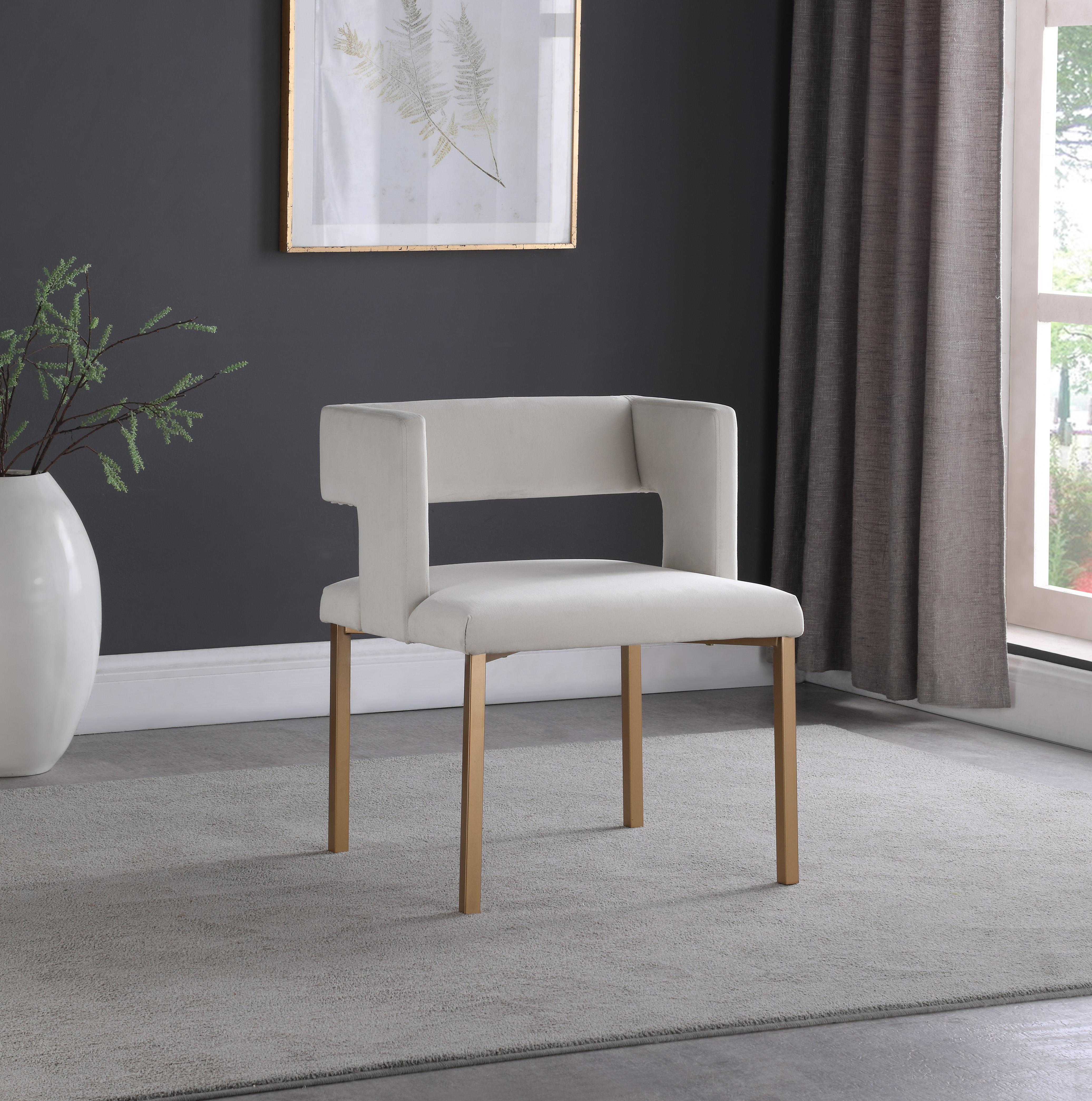 Caleb Cream Velvet Dining Chair - Luxury Home Furniture (MI)