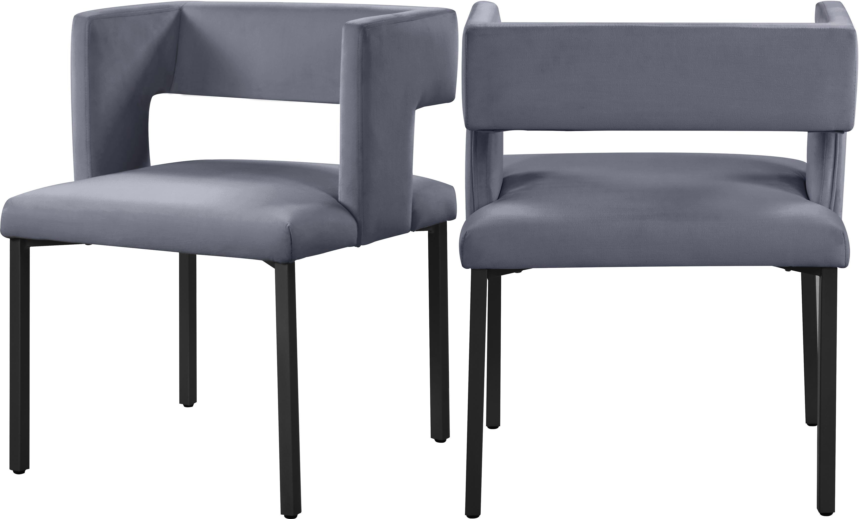 Caleb Grey Velvet Dining Chair - Luxury Home Furniture (MI)