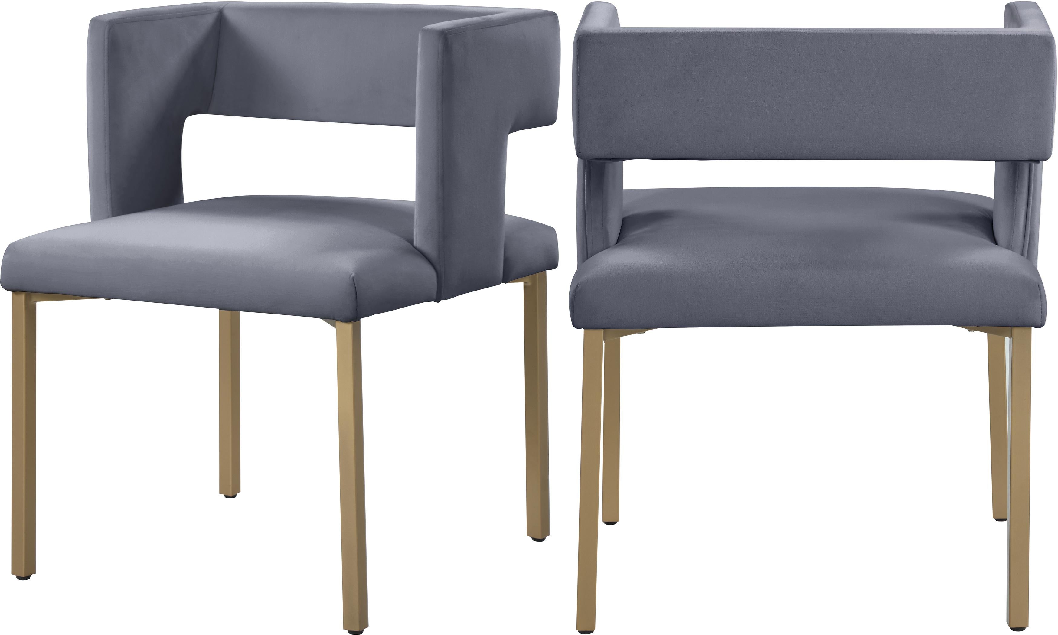 Caleb Grey Velvet Dining Chair - Luxury Home Furniture (MI)