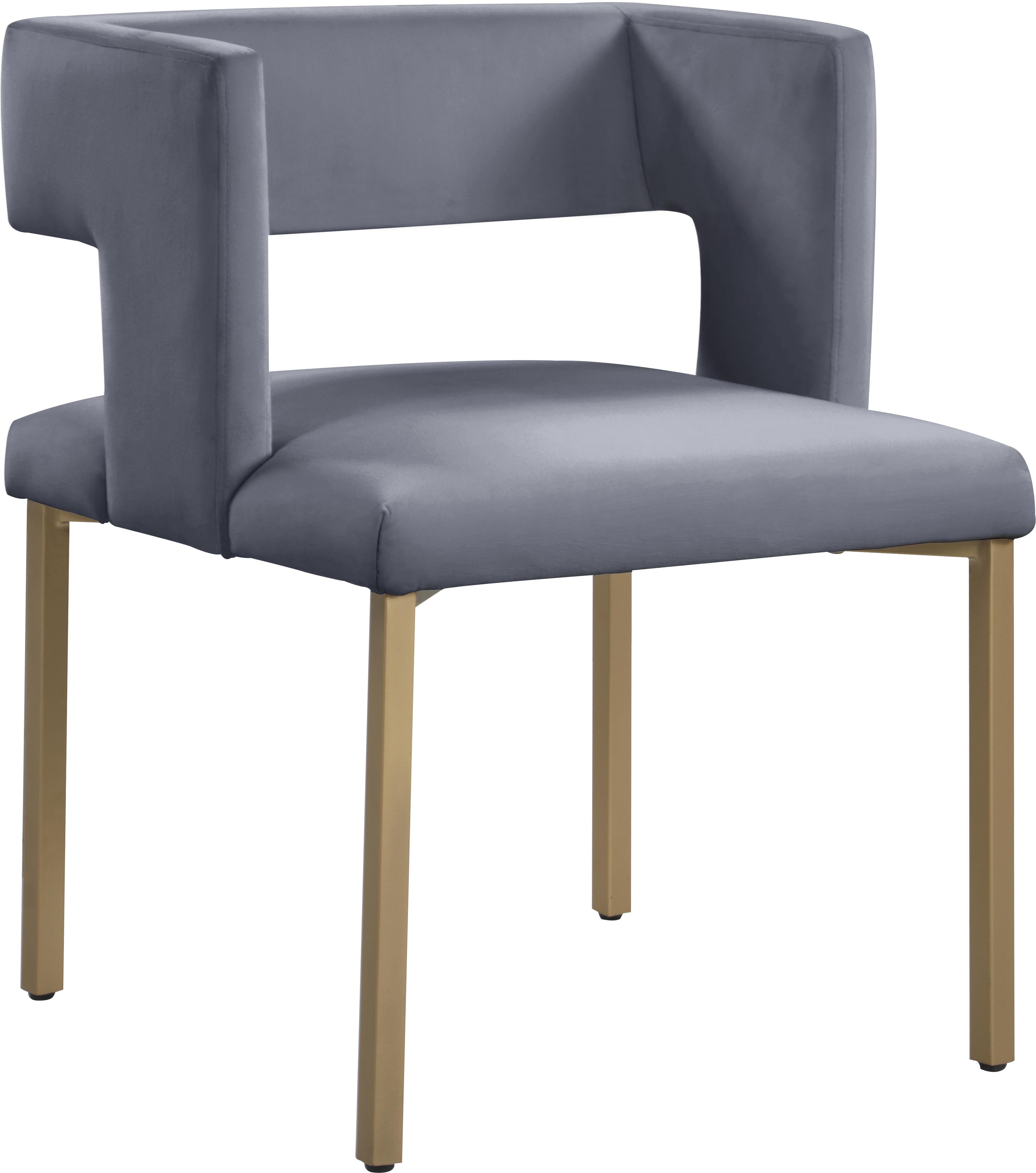 Caleb Grey Velvet Dining Chair - Luxury Home Furniture (MI)