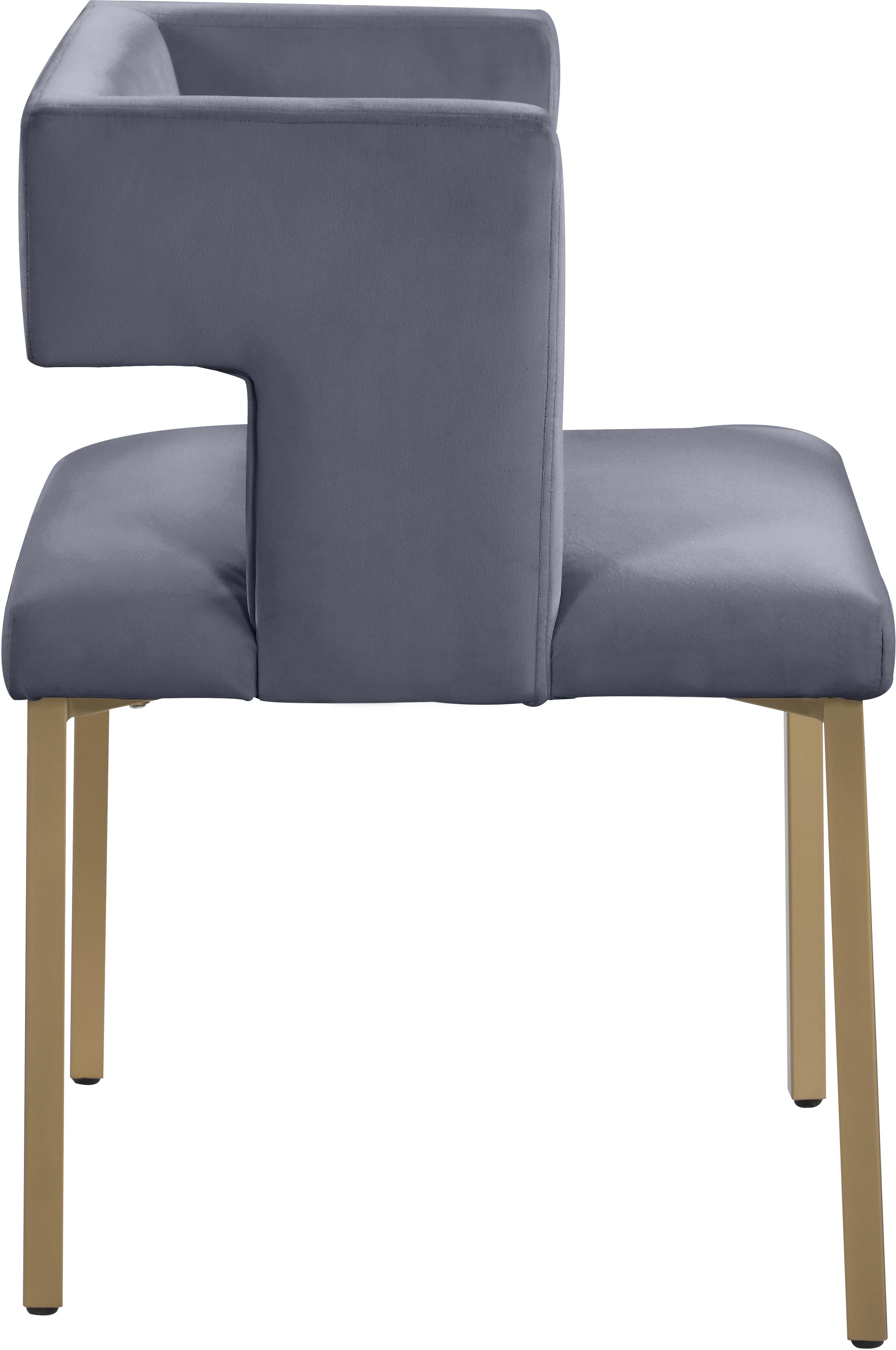Caleb Grey Velvet Dining Chair - Luxury Home Furniture (MI)